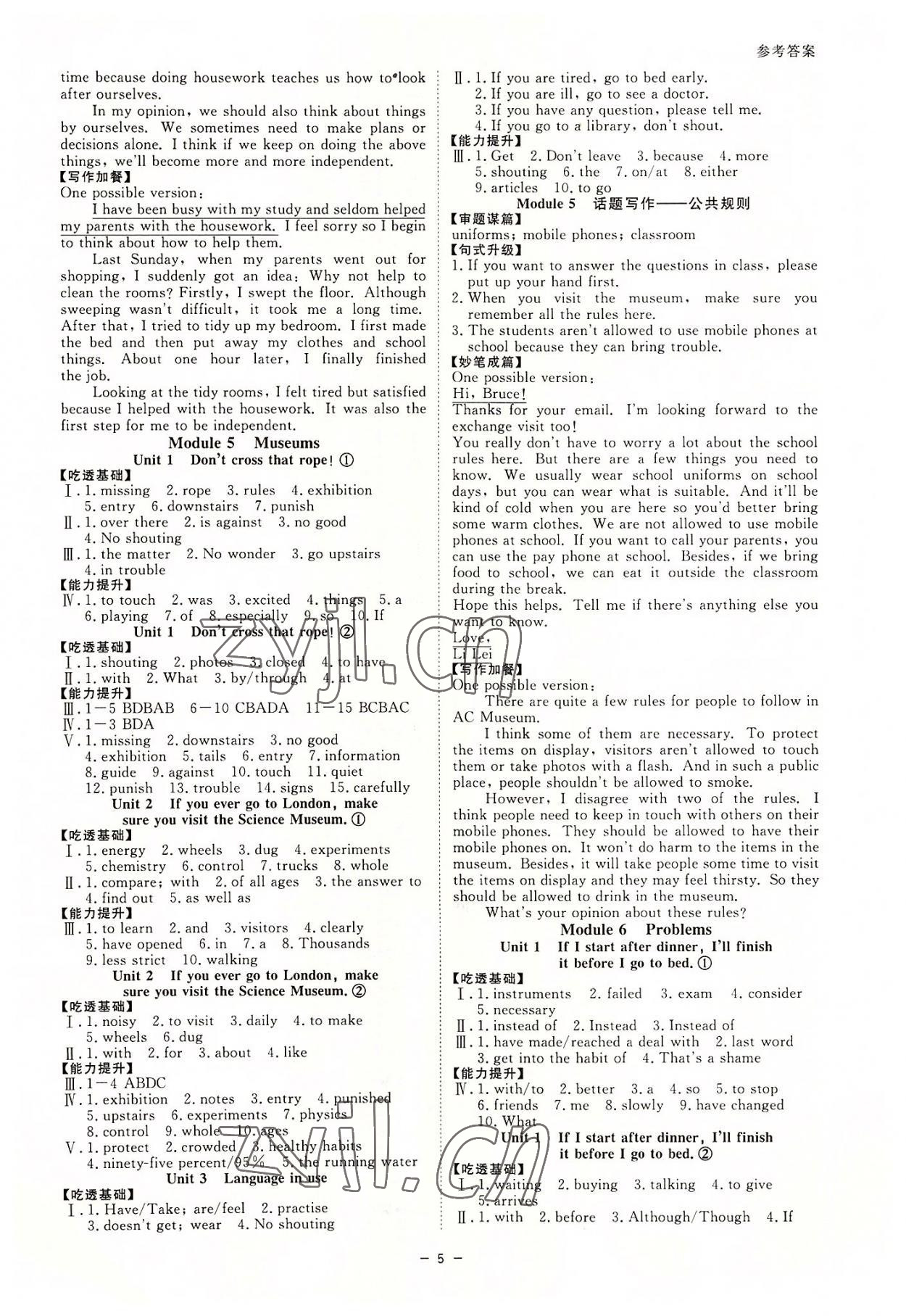 2022年全效學(xué)習(xí)課時(shí)提優(yōu)九年級英語全一冊外研版精華版 參考答案第4頁