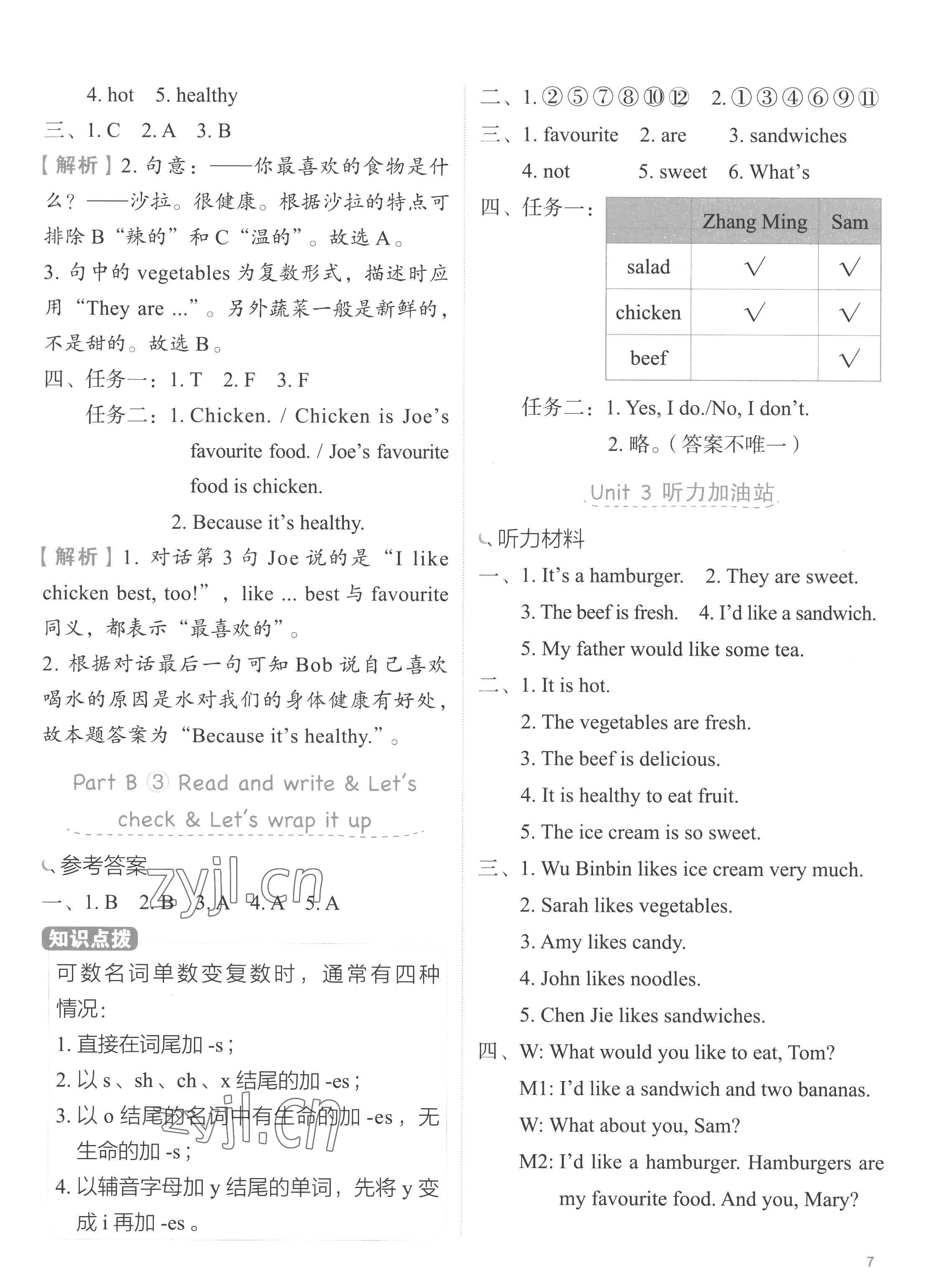 2022年新東方優學練五年級英語上冊人教版 第7頁