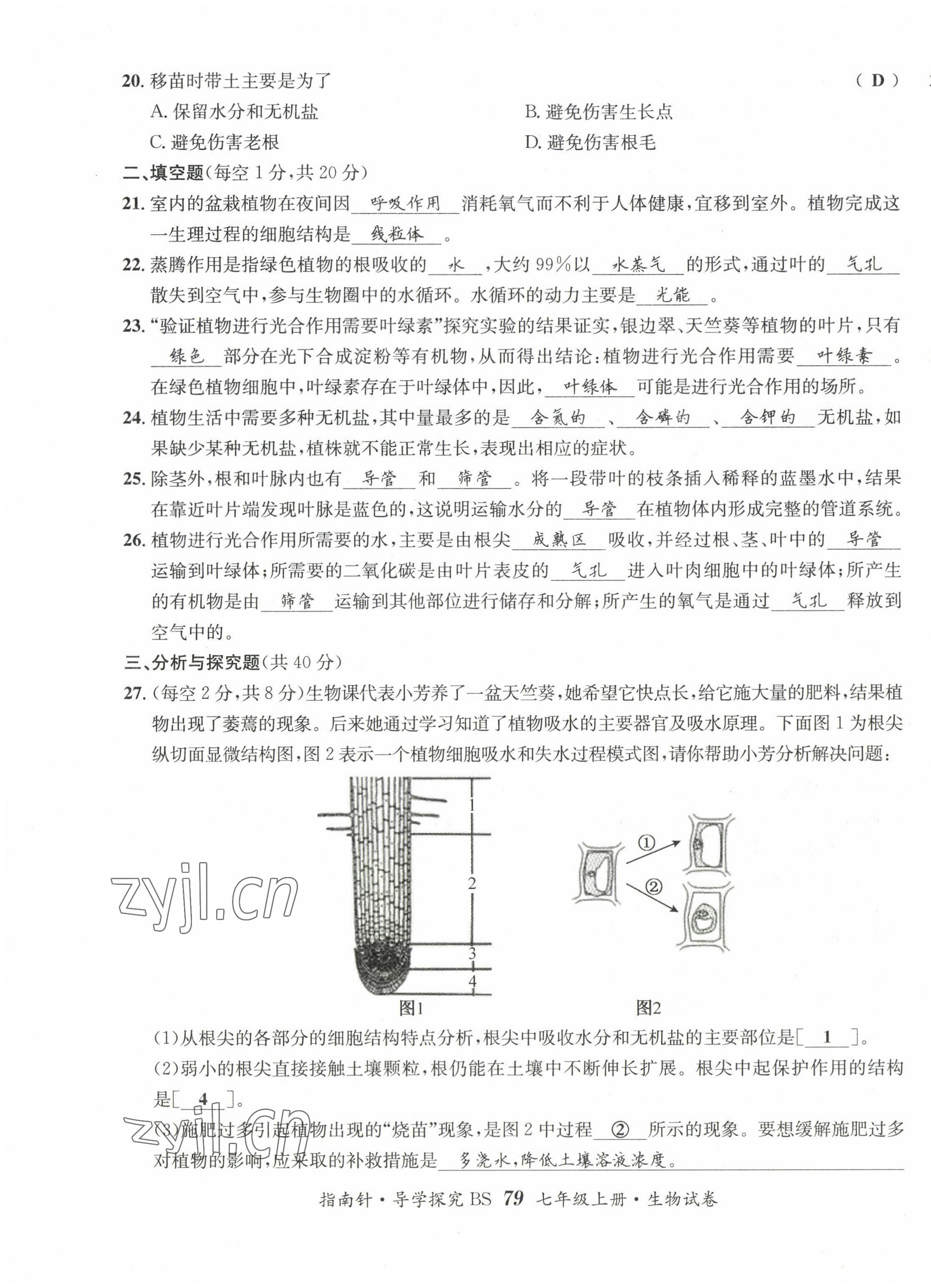 2022年指南針課堂優(yōu)化七年級生物上冊北師大版 第11頁