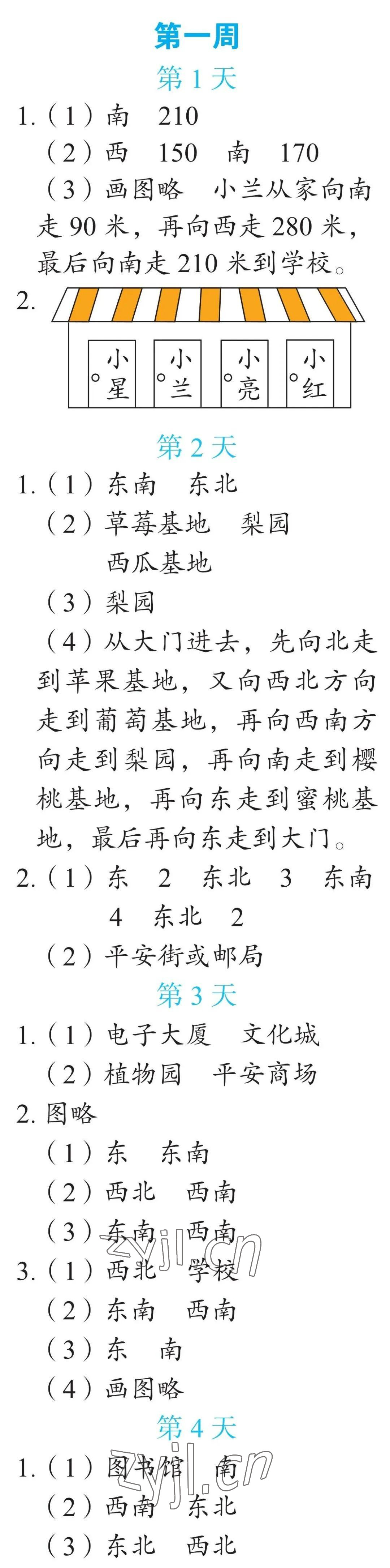 2022年暑假專項應用題三年級數學 參考答案第1頁