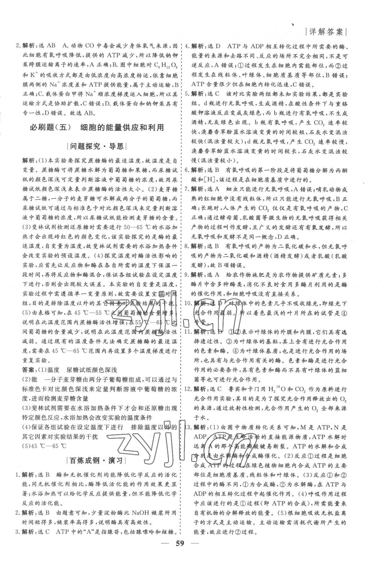 2022年假期作业必刷题高一生物 第5页