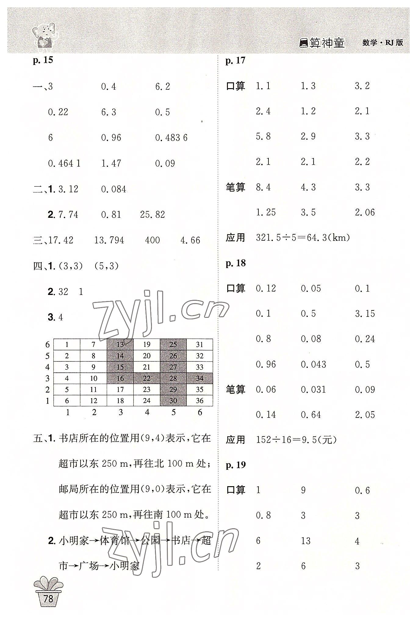 2022年口算神童五年級數(shù)學上冊人教版 第4頁