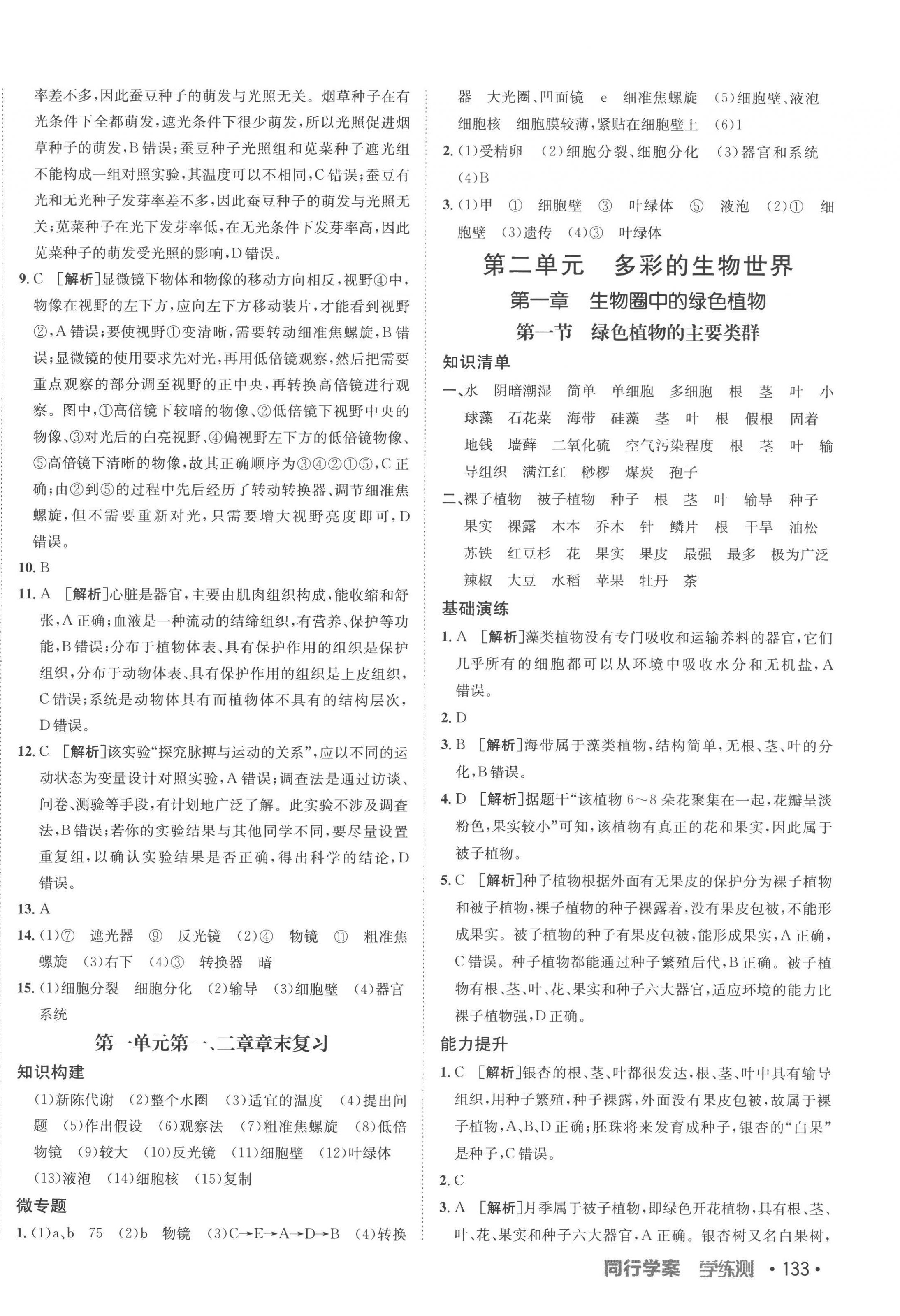 2022年同行學(xué)案學(xué)練測(cè)七年級(jí)生物上冊(cè)濟(jì)南版 第6頁(yè)