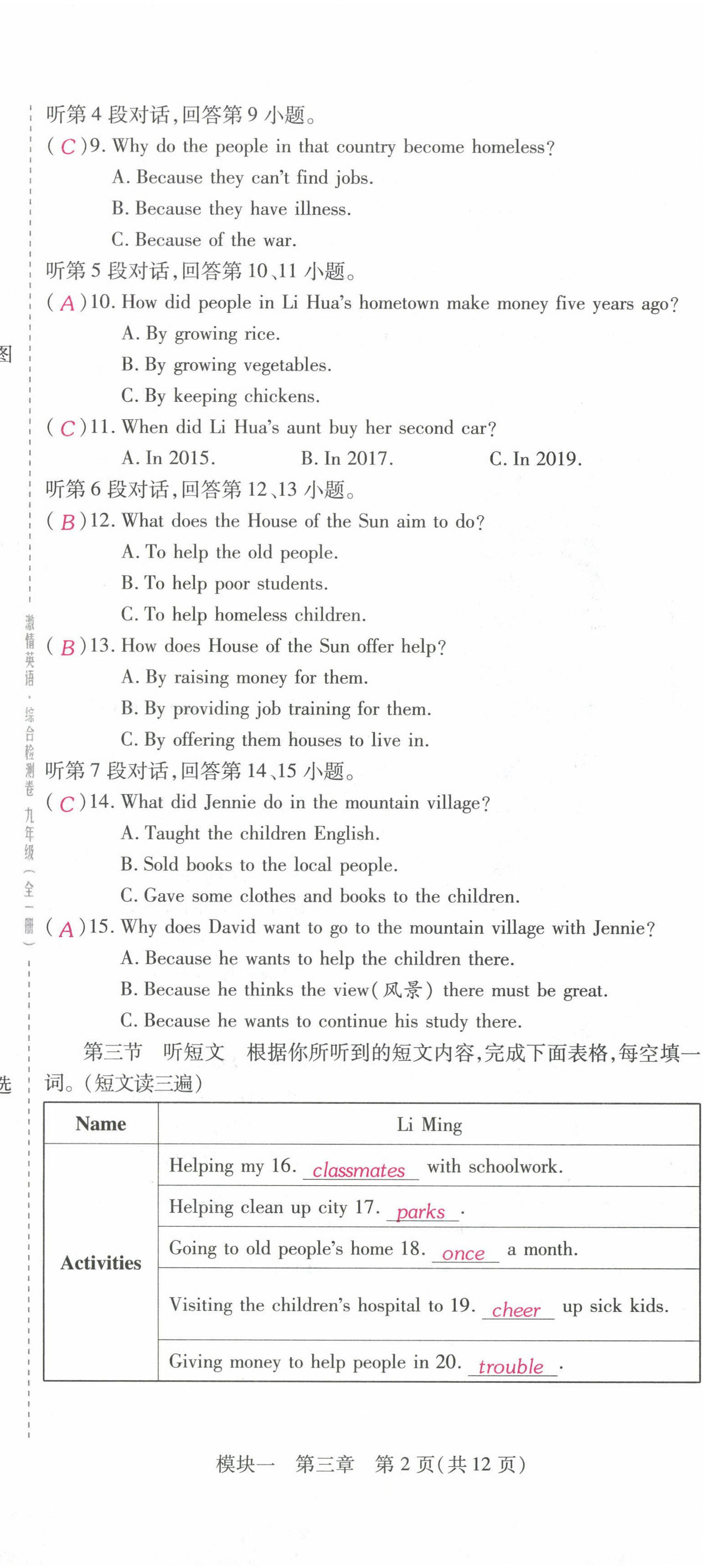 2022年激情英語綜合檢測卷九年級英語全一冊仁愛版福建專版 第26頁