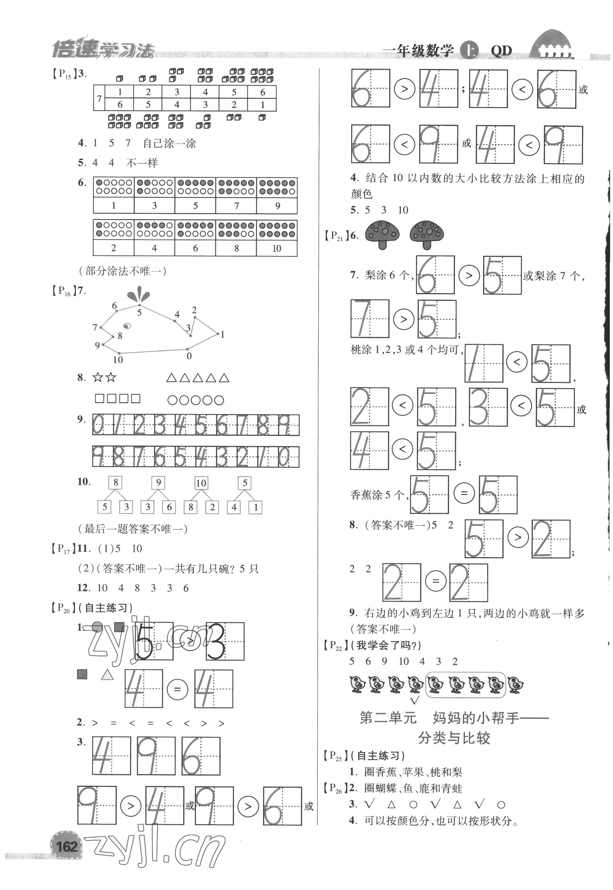 2022年教材課本一年級(jí)數(shù)學(xué)上冊(cè)青島版 第2頁(yè)