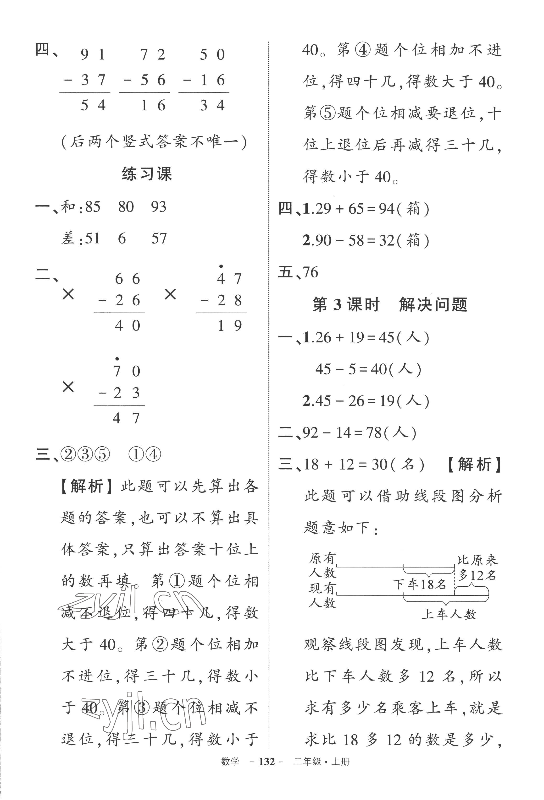 2022年状元成才路创优作业100分二年级数学上册人教版湖南专版 参考答案第6页