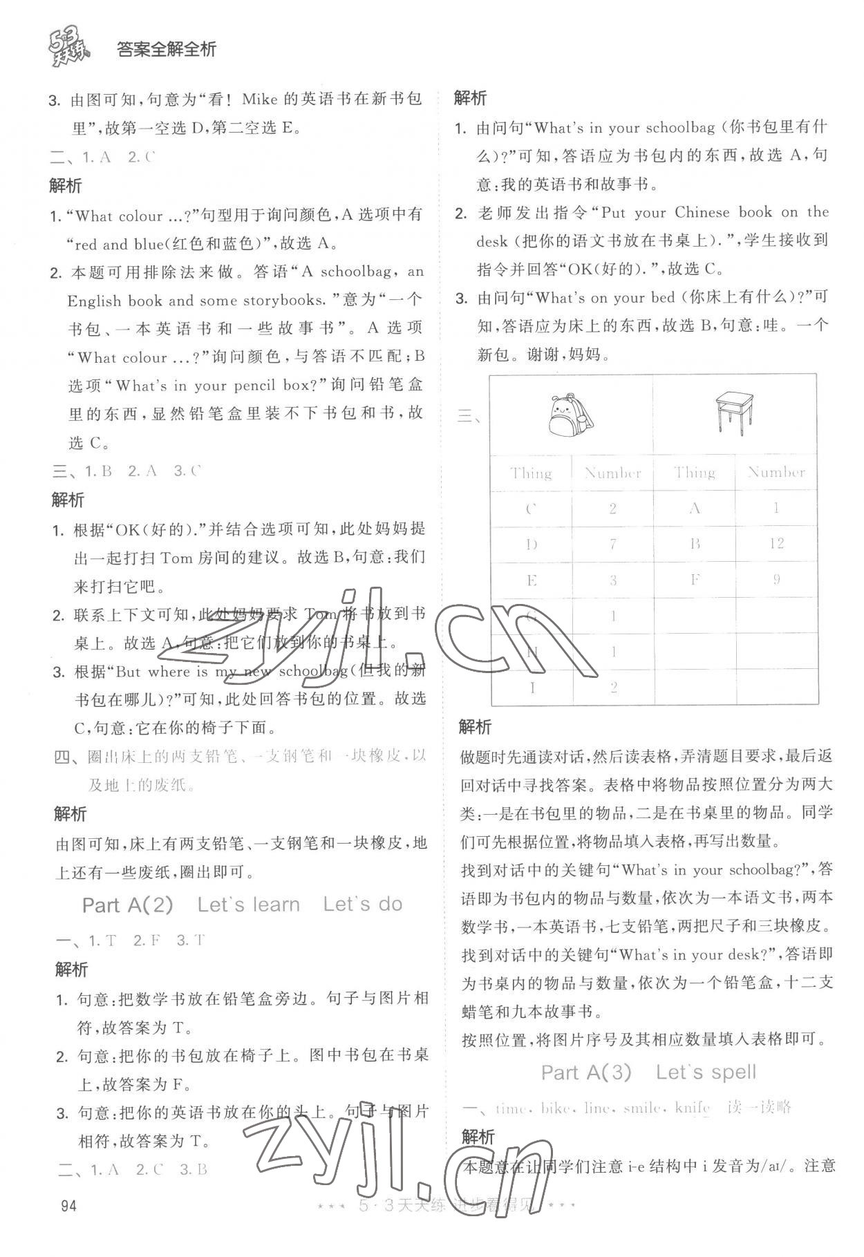 2022年53天天练四年级英语上册人教版 第10页