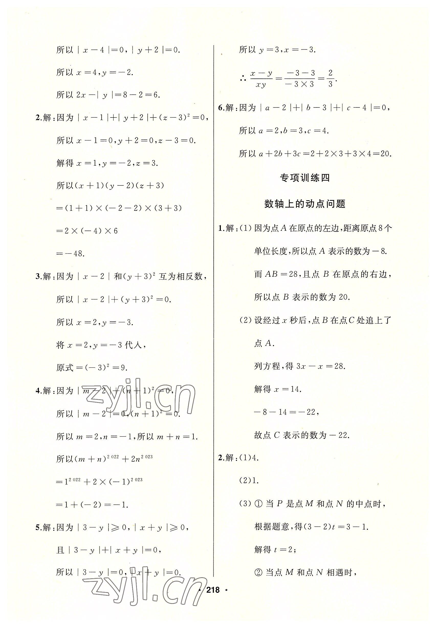 2022年試題優(yōu)化課堂同步七年級(jí)數(shù)學(xué)上冊(cè)人教版 參考答案第10頁(yè)