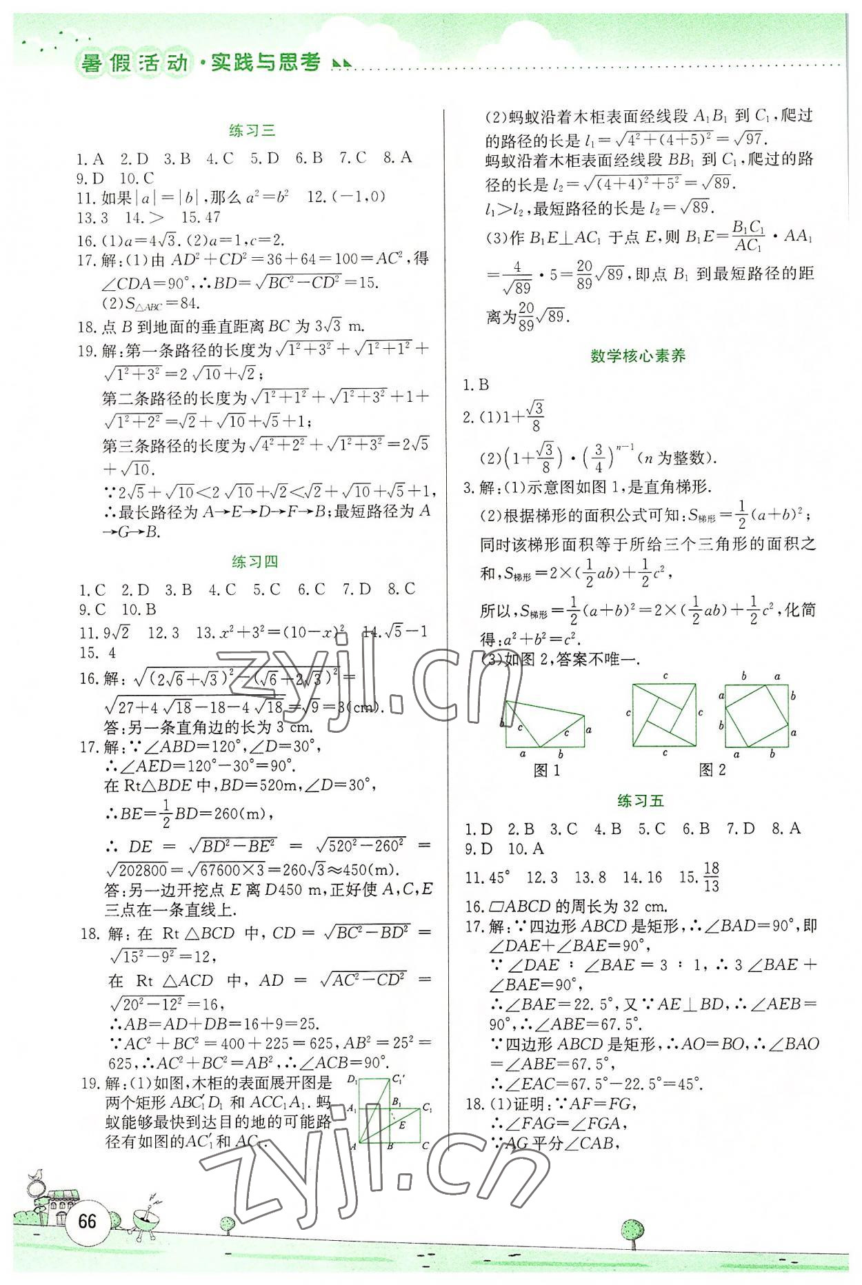 2022年暑假活動(dòng)實(shí)踐與思考八年級(jí)數(shù)學(xué) 第2頁