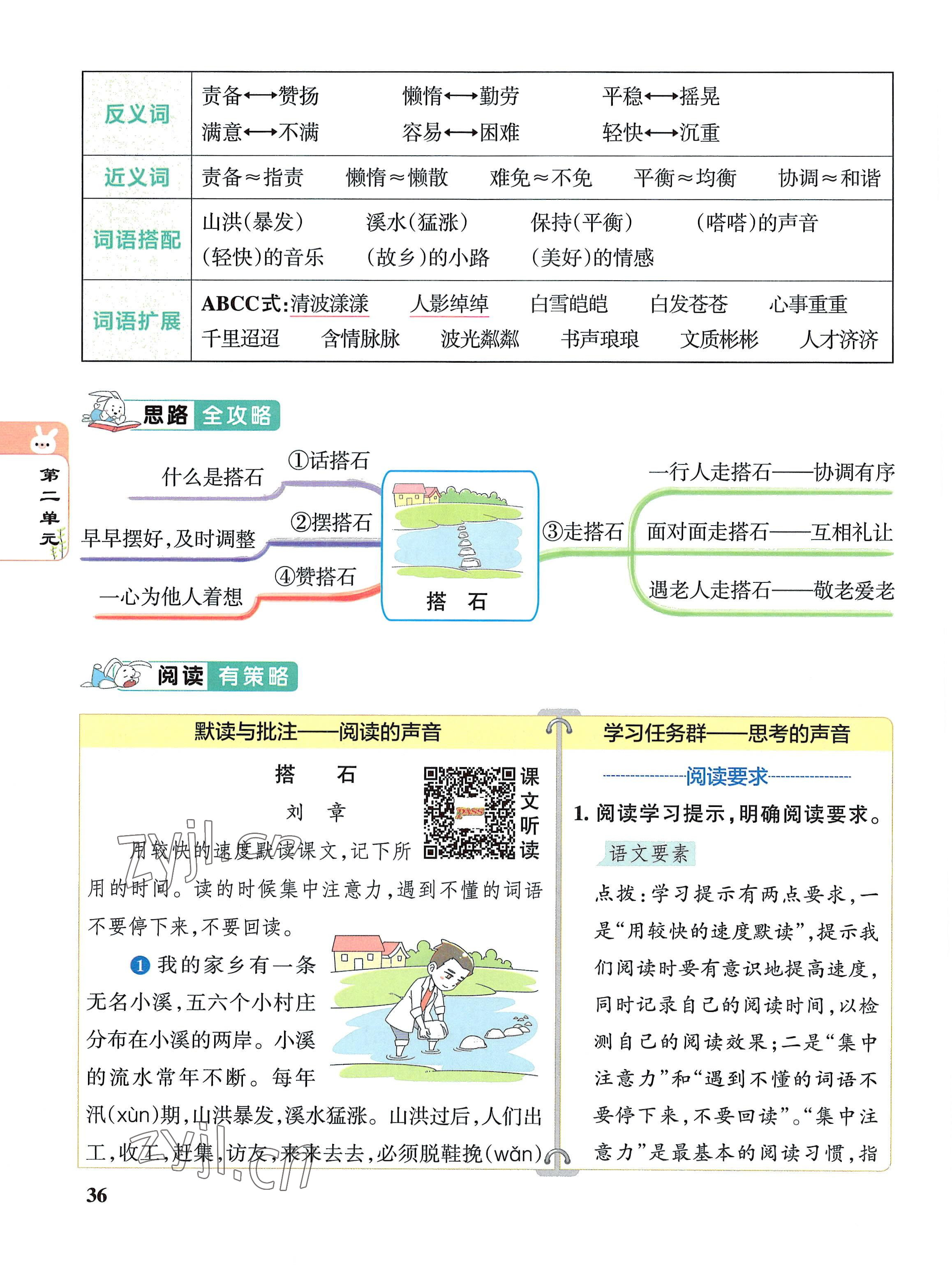 2022年教材課本五年級語文上冊人教版 參考答案第36頁