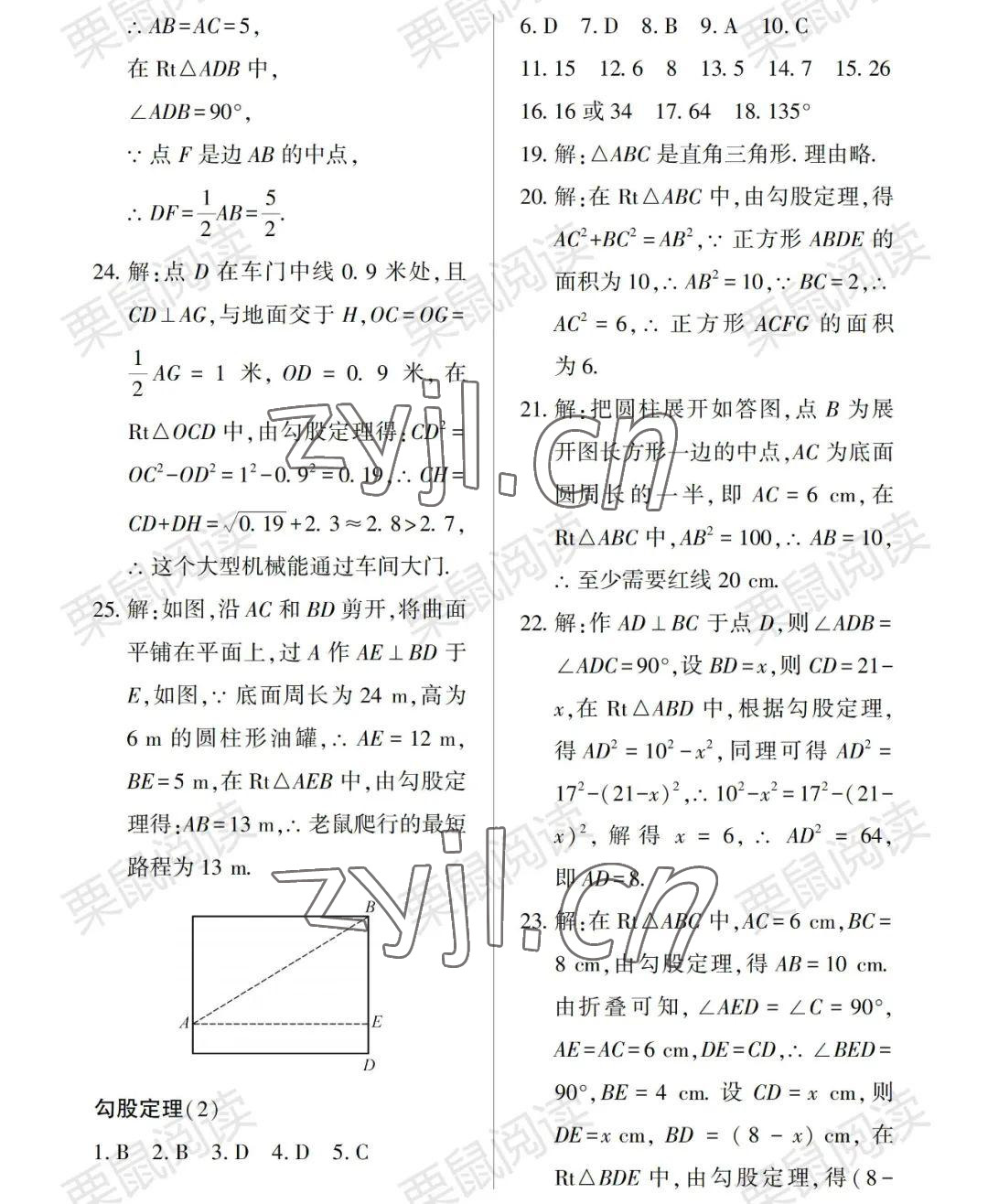 2022年暑假Happy假日七年級數(shù)學(xué)通用版 參考答案第2頁