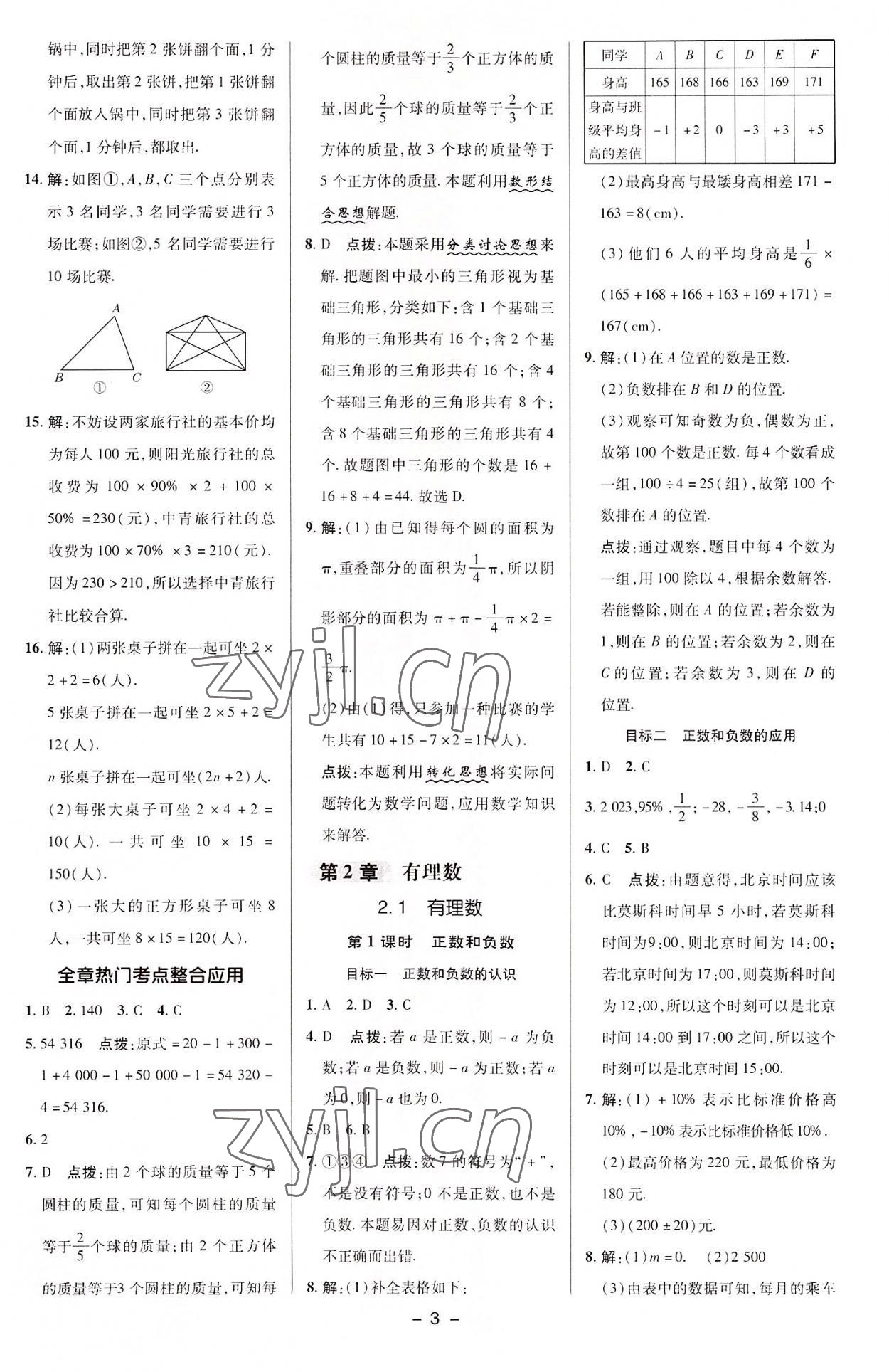 2022年綜合應(yīng)用創(chuàng)新題典中點七年級數(shù)學(xué)上冊華師大版 參考答案第2頁