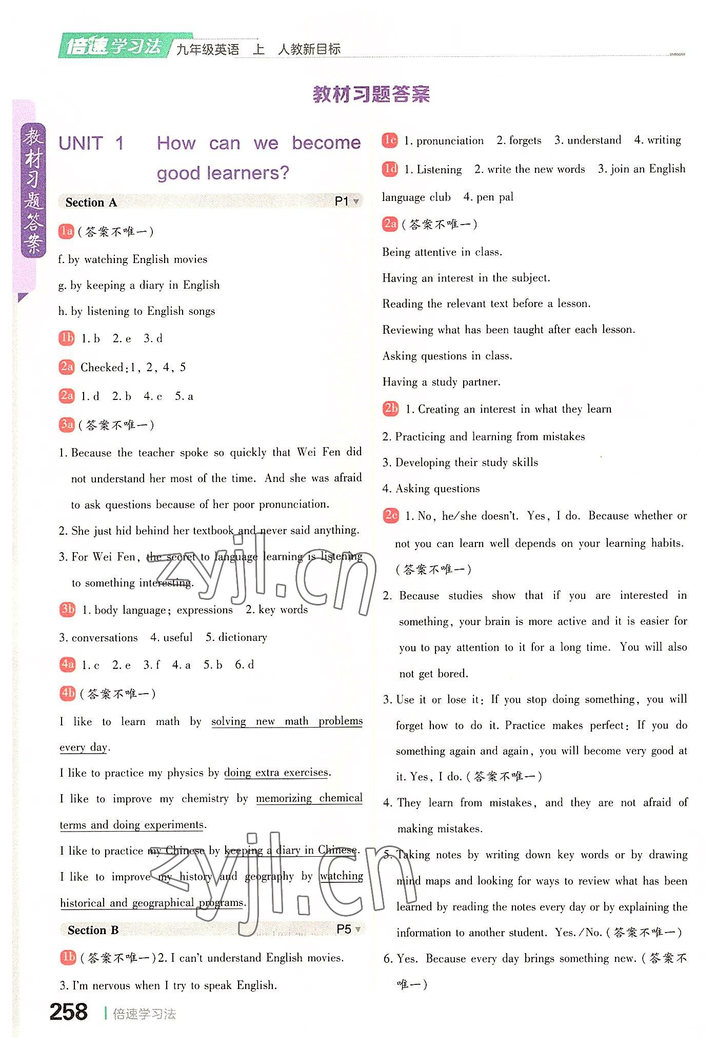 2022年倍速學(xué)習(xí)法九年級(jí)英語(yǔ)上冊(cè)人教版 第4頁(yè)