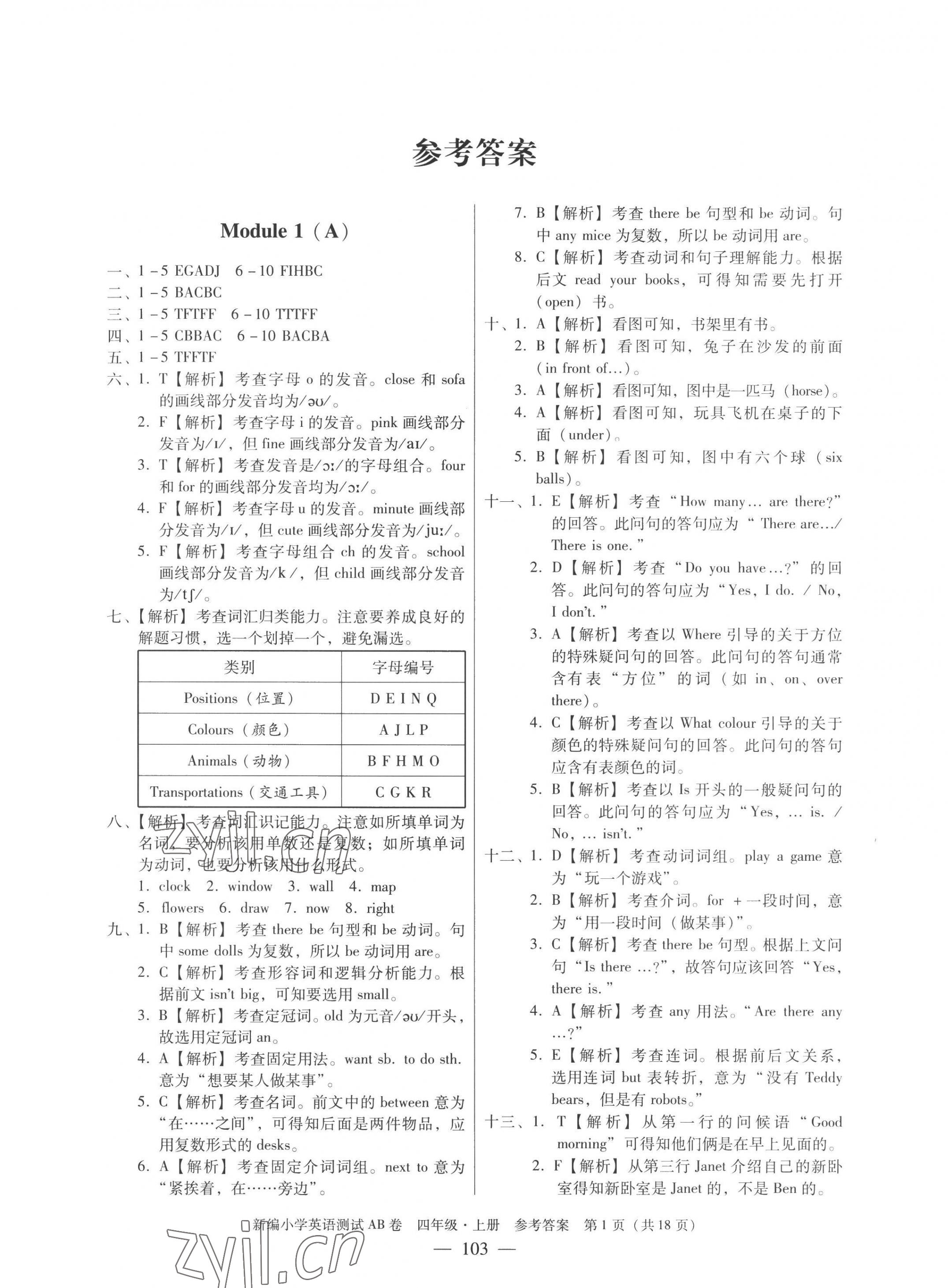 2022年小学英语测试AB卷四年级上册教科版广州专版 第1页