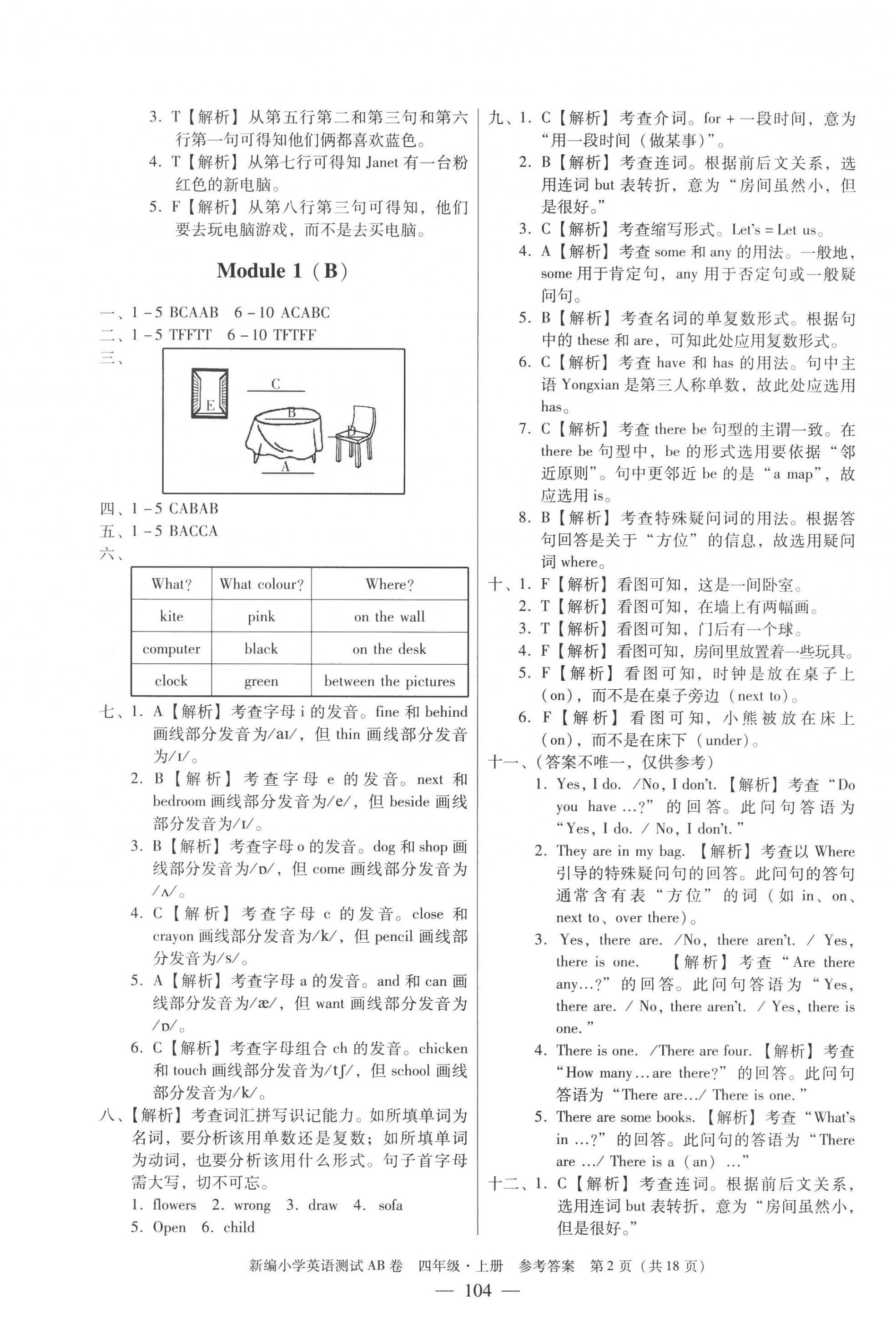 2022年小学英语测试AB卷四年级上册教科版广州专版 第2页