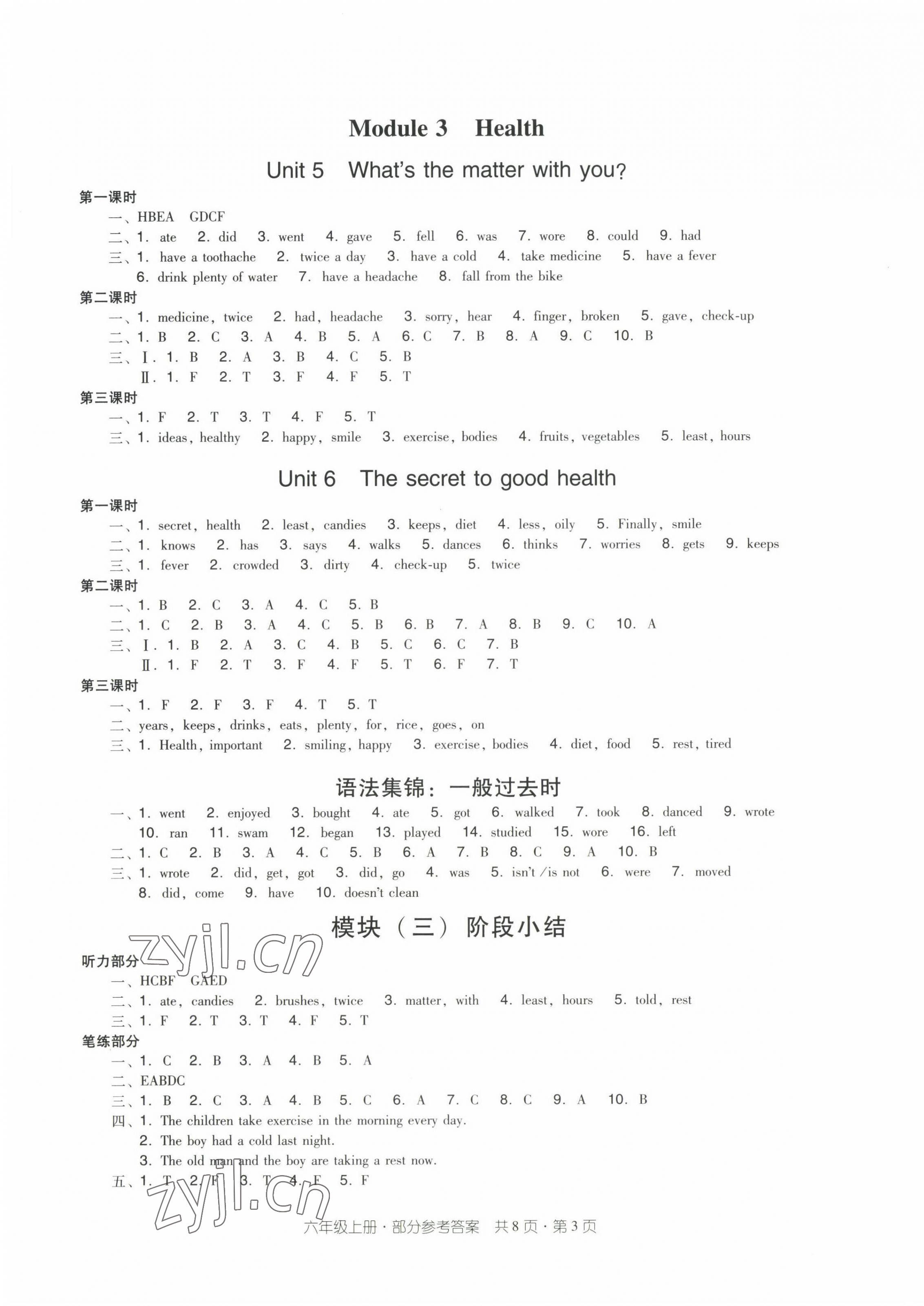 2022年双基同步导学导练六年级英语上册教科版广州专版 第3页