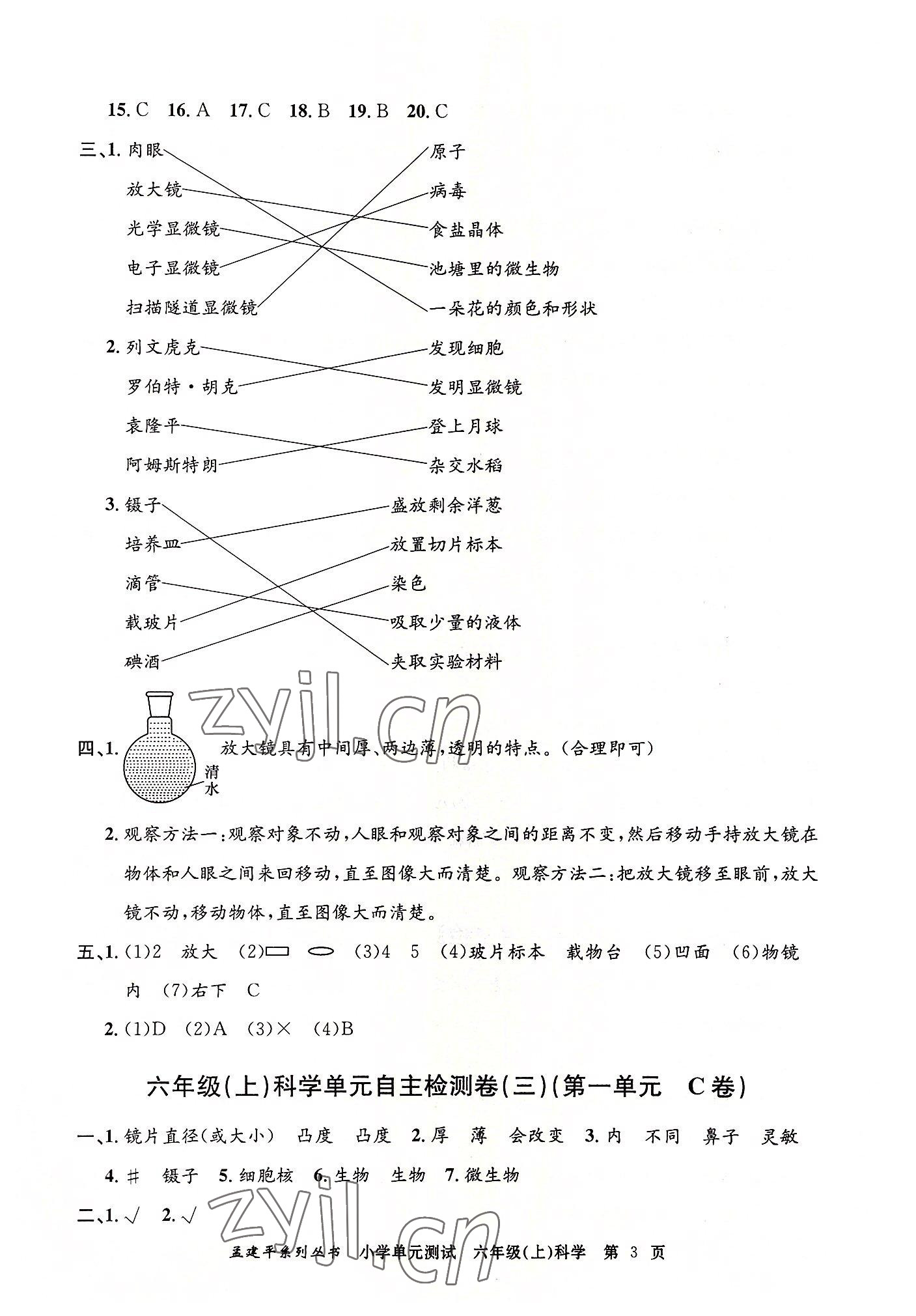 2022年孟建平單元測(cè)試六年級(jí)科學(xué)上冊(cè)教科版 第3頁(yè)