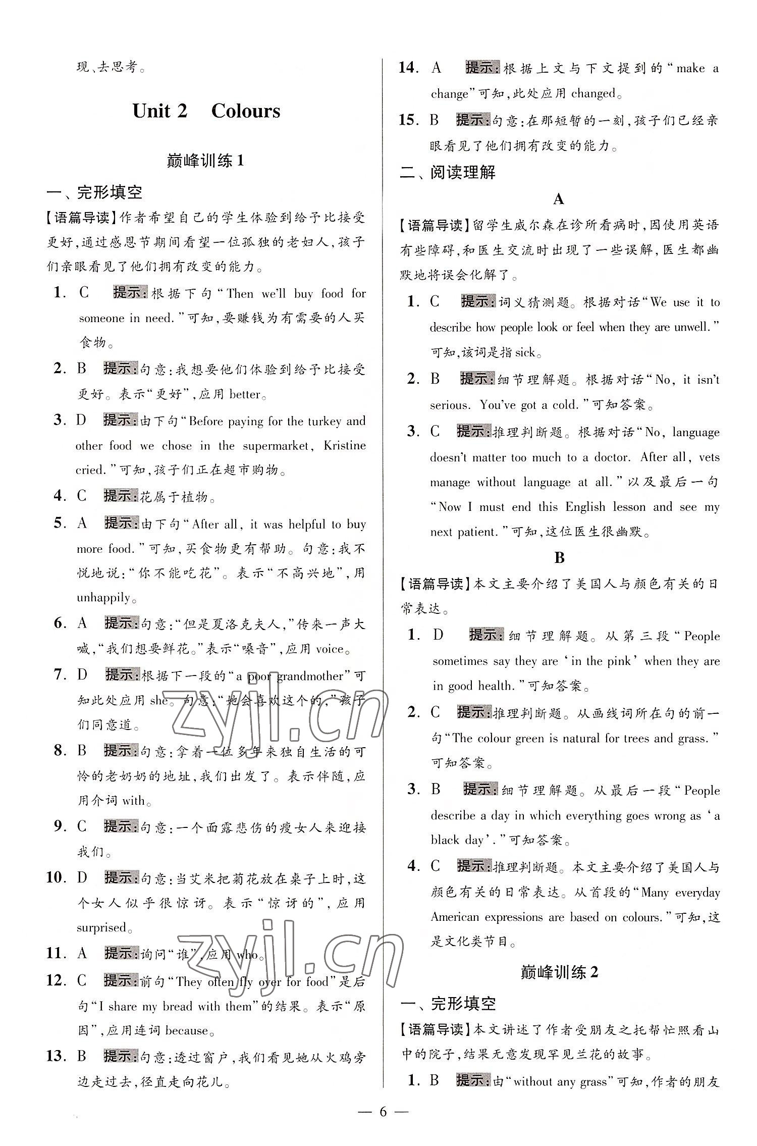 2022年小题狂做九年级英语上册译林版巅峰版 第6页