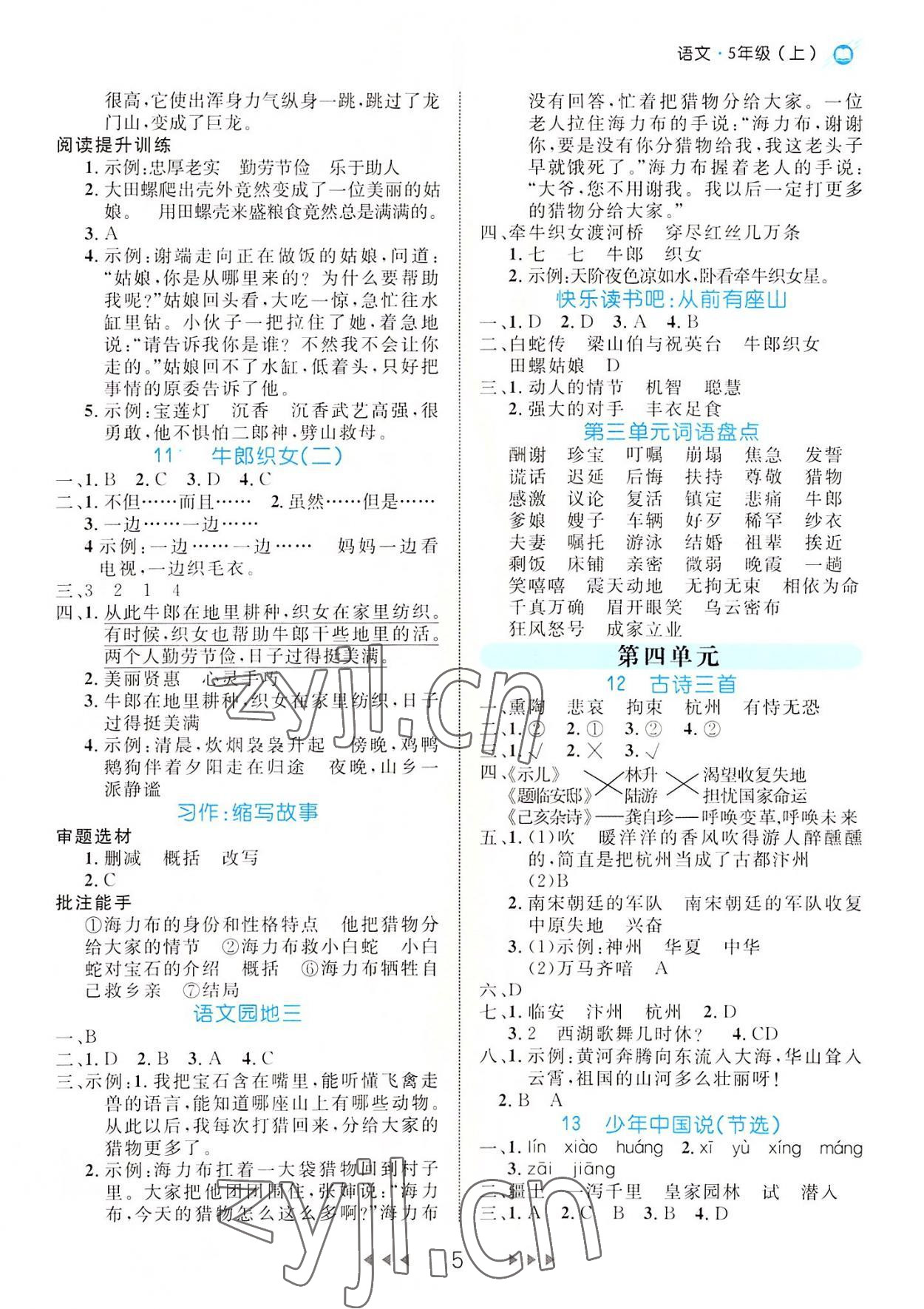 2022年細解巧練五年級語文上冊人教版 第5頁