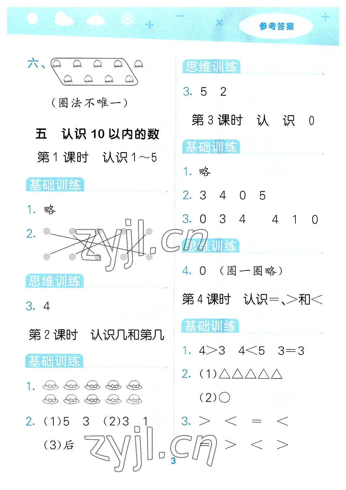 2022年口算大通關(guān)一年級數(shù)學(xué)上冊蘇教版 第3頁