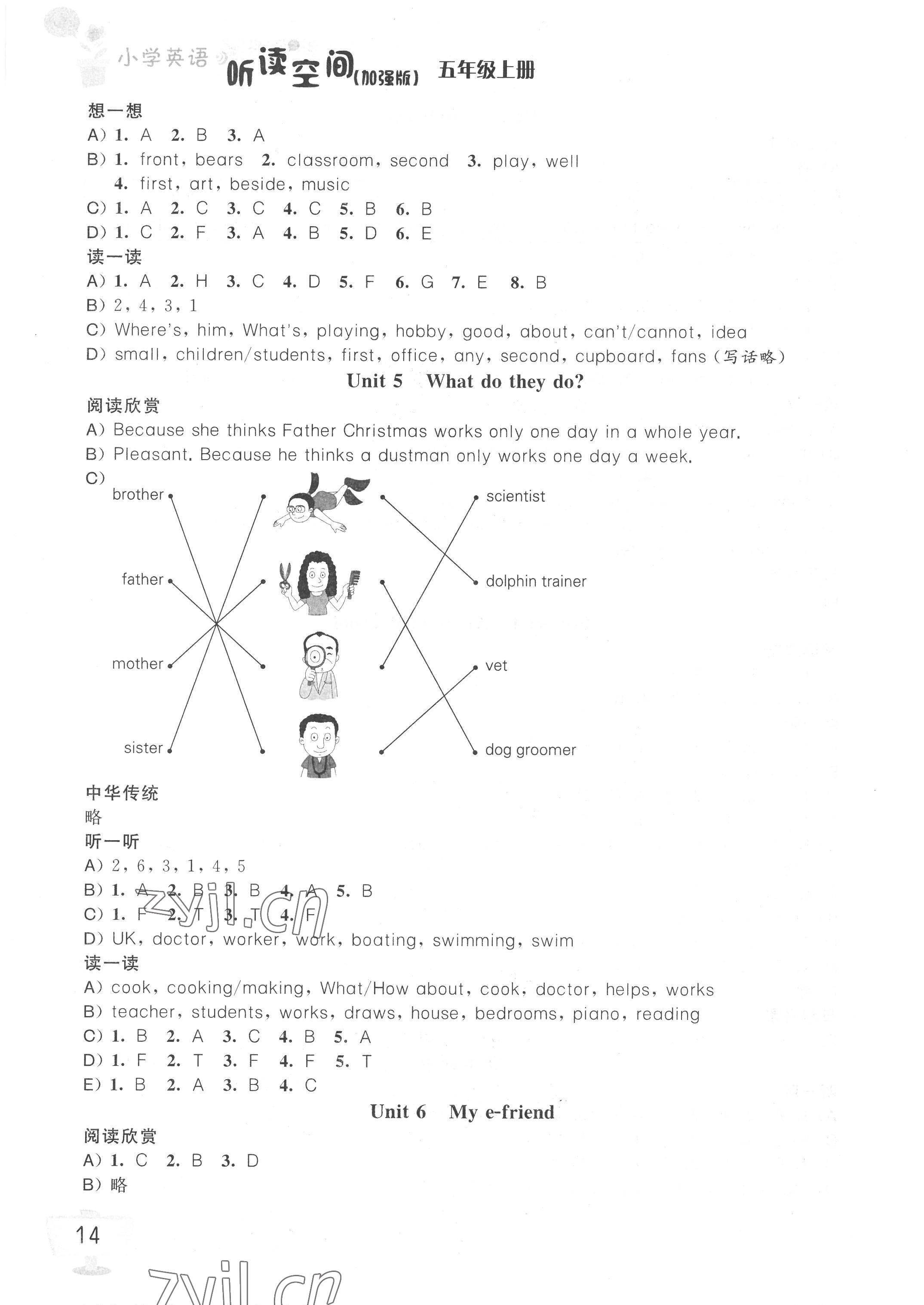 2022年英語(yǔ)聽(tīng)讀空間五年級(jí)上冊(cè)加強(qiáng)版 參考答案第4頁(yè)