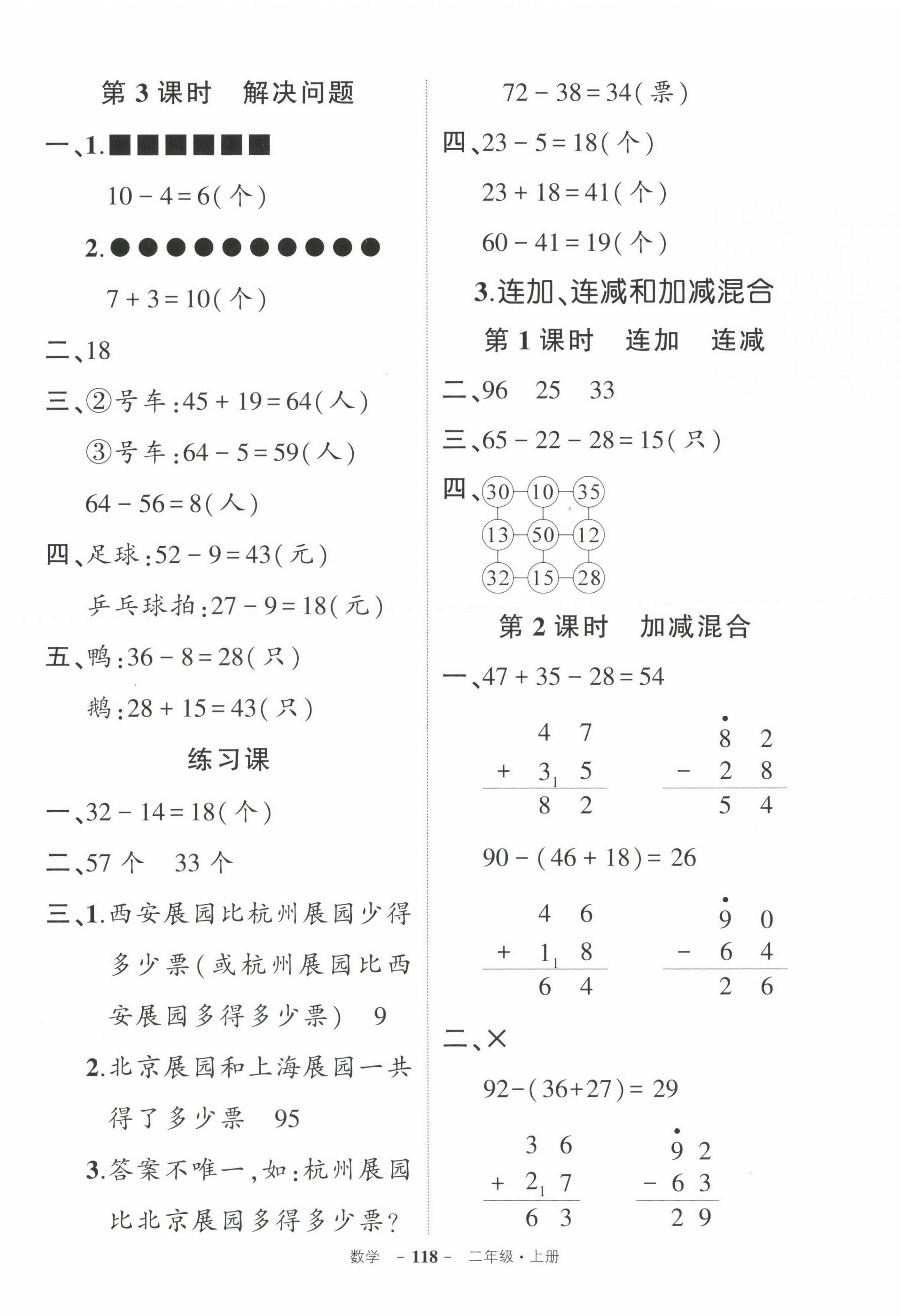 2022年狀元成才路創(chuàng)優(yōu)作業(yè)100分二年級數(shù)學(xué)上冊人教版貴州專版 參考答案第4頁