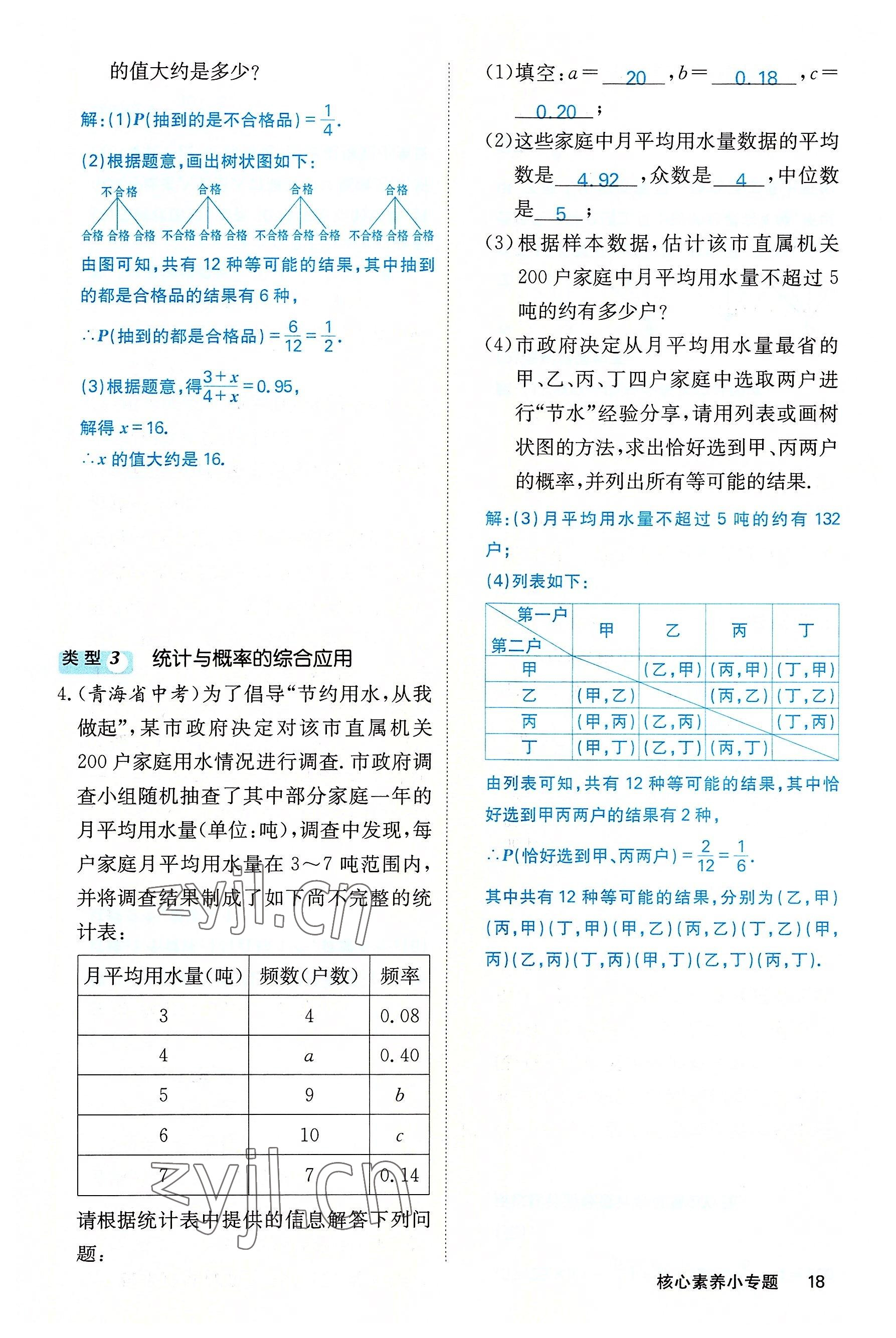 2022年课堂点睛九年级数学上册人教版 参考答案第39页