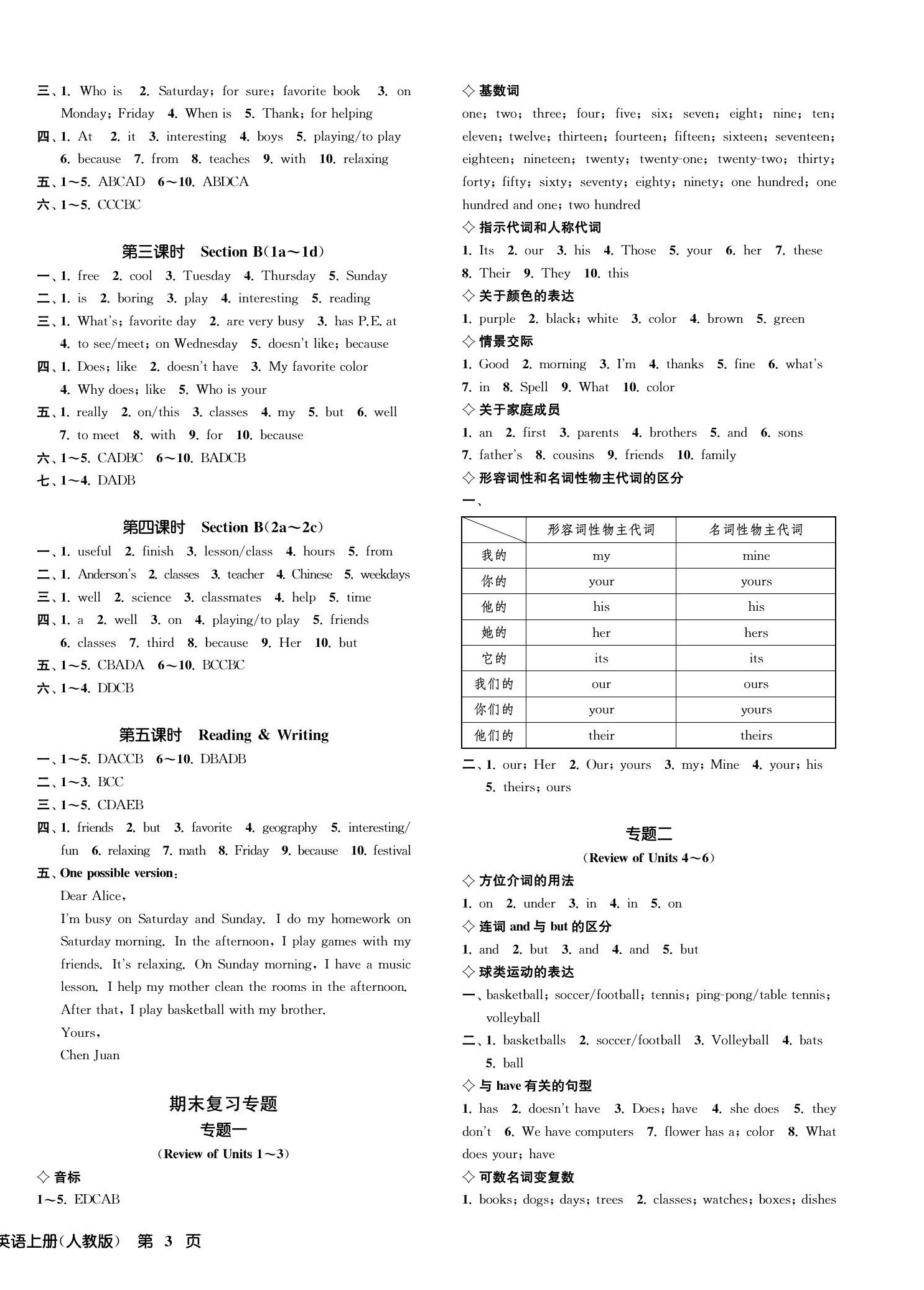 2022年一閱優(yōu)品作業(yè)本七年級英語上冊人教版 第6頁