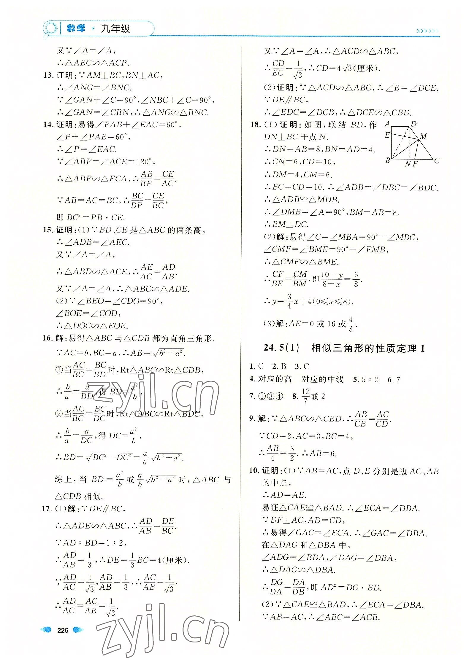 2022年上海作業(yè)九年級數學全一冊滬教版54制 第6頁