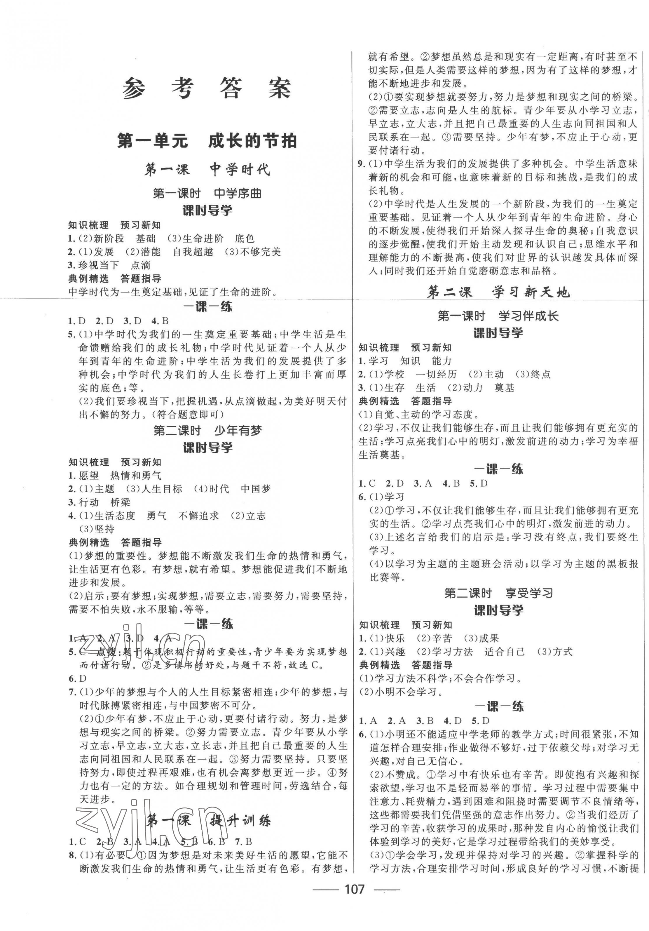 2022年奪冠百分百新導(dǎo)學(xué)課時(shí)練七年級(jí)道德與法治上冊(cè)人教版 第1頁(yè)