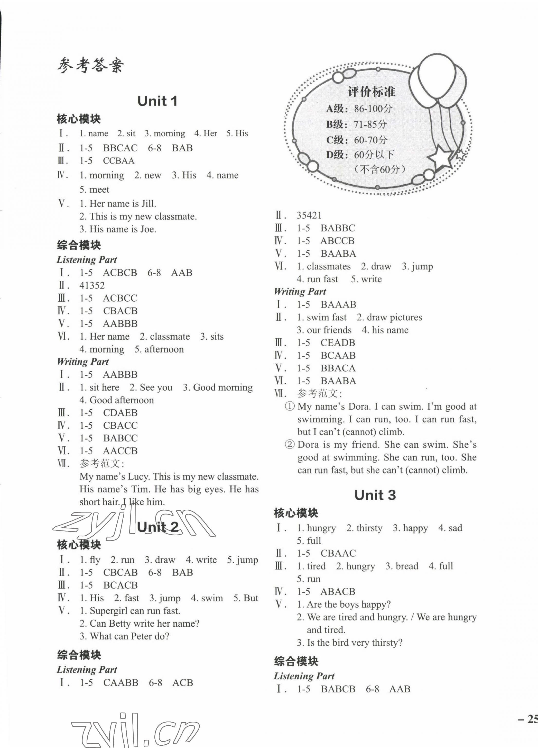 2022年深圳市小學(xué)英語(yǔ)課堂跟蹤四年級(jí)上冊(cè)滬教版 參考答案第1頁(yè)