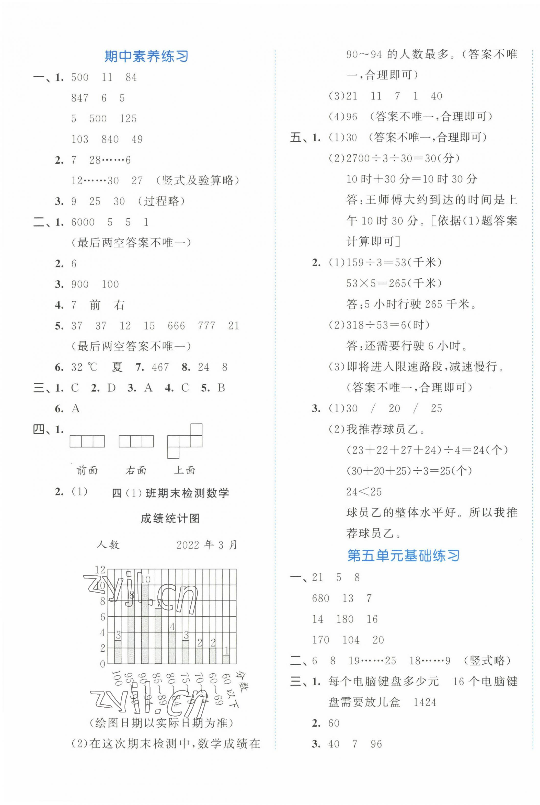 2022年53全優(yōu)卷四年級(jí)數(shù)學(xué)上冊(cè)蘇教版 第5頁