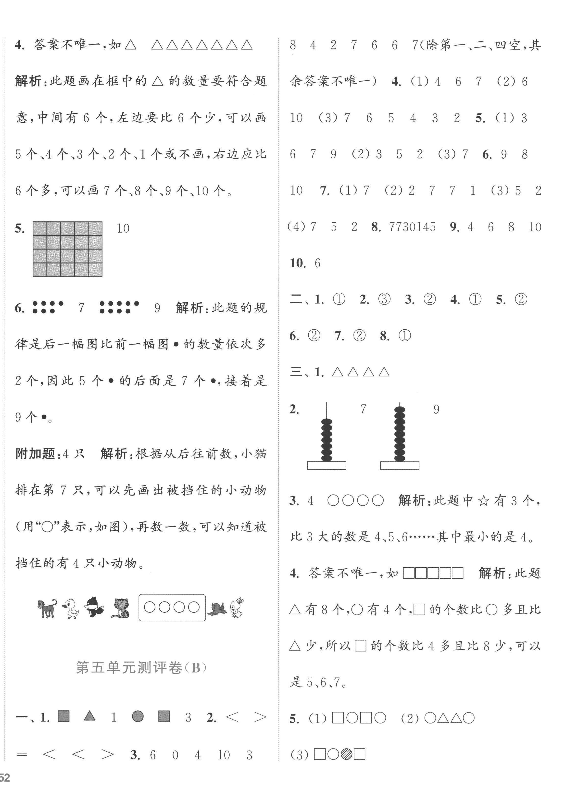 2022年通城學(xué)典全程測(cè)評(píng)卷一年級(jí)數(shù)學(xué)上冊(cè)蘇教版江蘇專版 第4頁