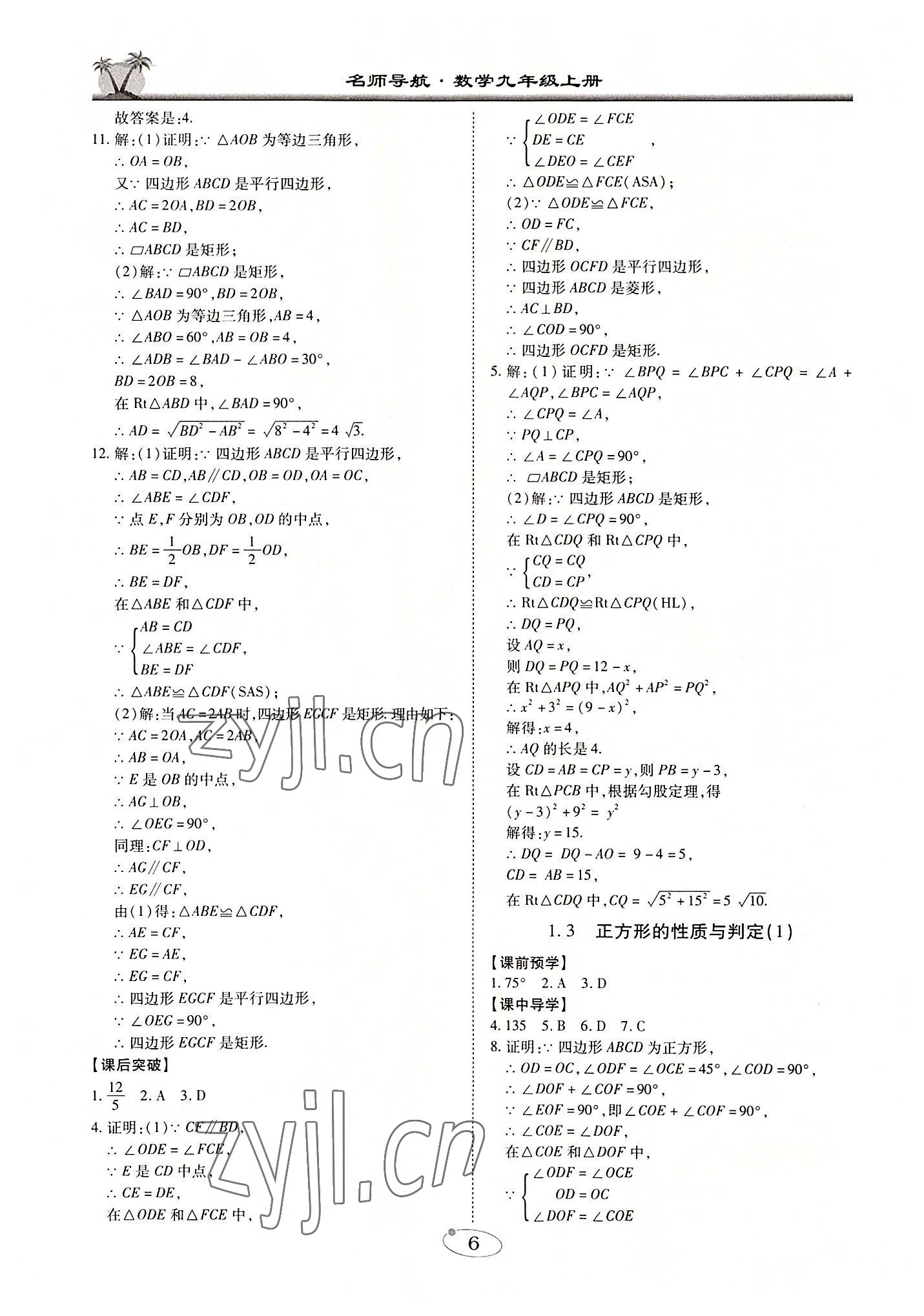 2022年名师导航九年级数学上册北师大版广东专版 第6页