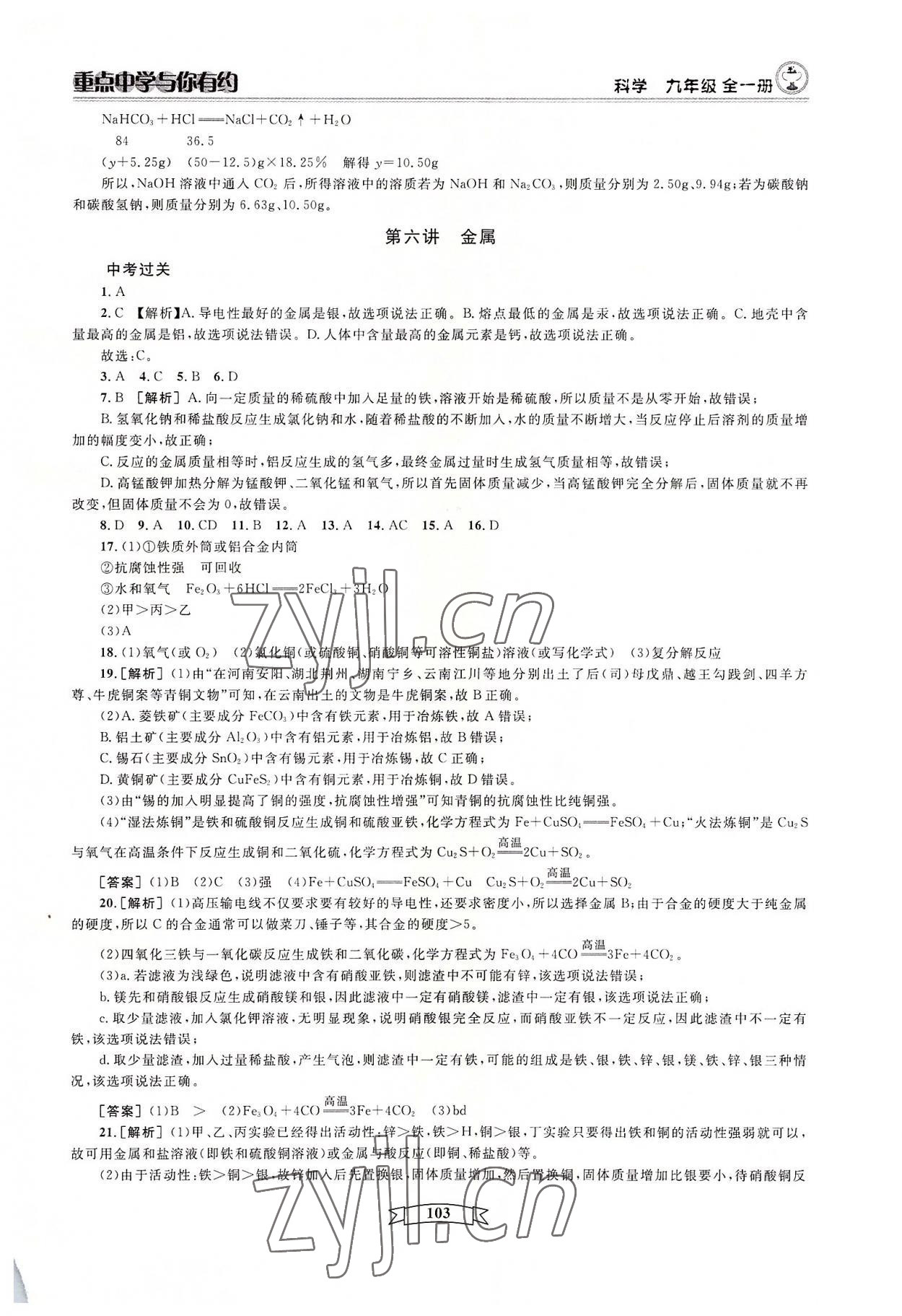 2022年重點中學與你有約九年級科學浙教版 第19頁