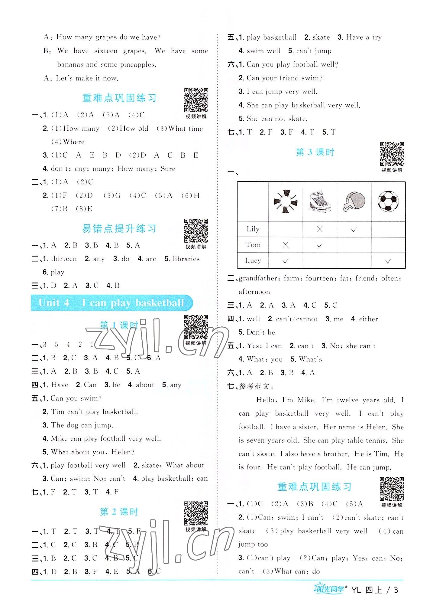 2022年陽光同學(xué)課時優(yōu)化作業(yè)四年級英語上冊譯林版 第3頁