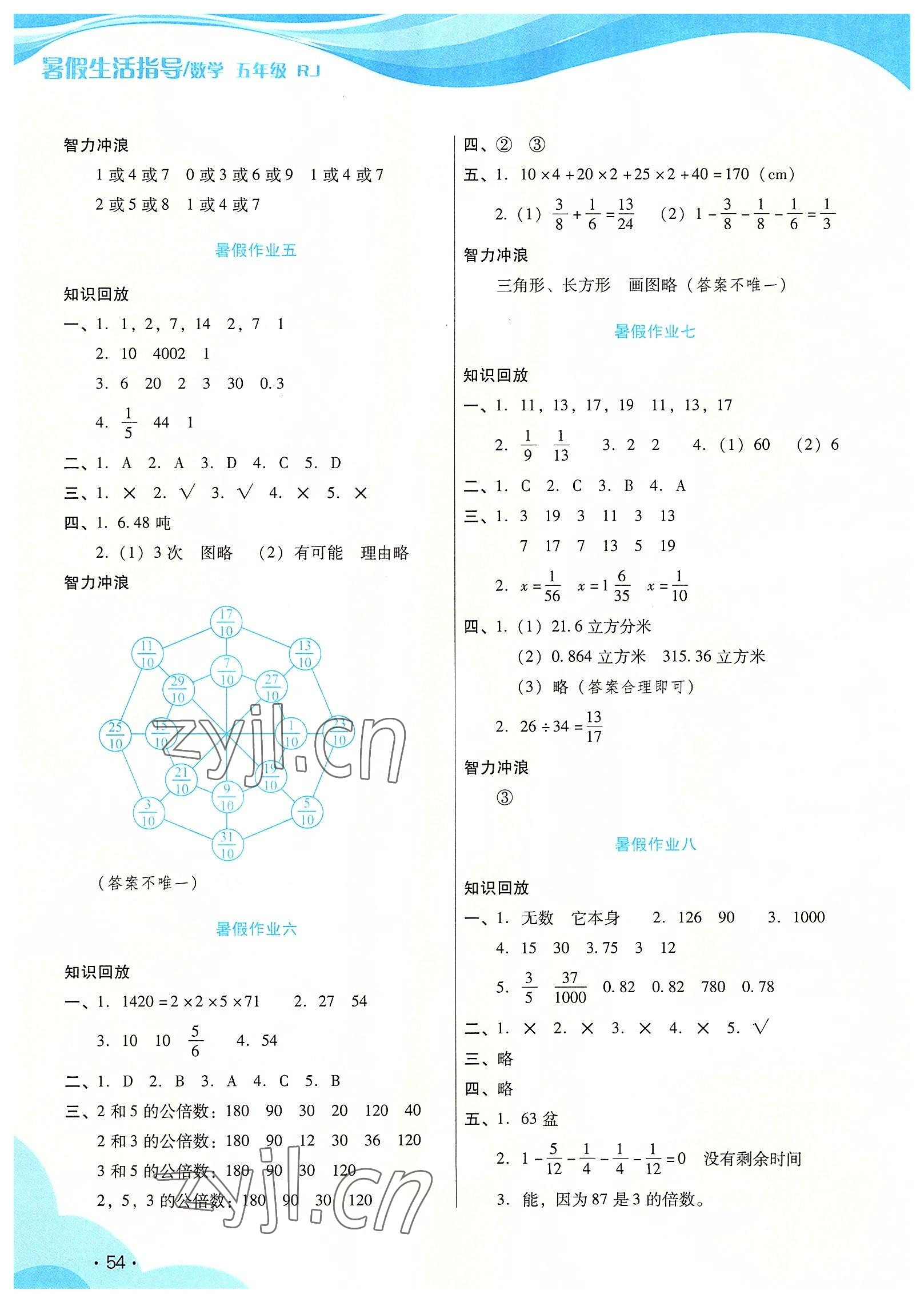 2022年暑假生活指導(dǎo)二十一世紀(jì)出版集團(tuán)五年級(jí)數(shù)學(xué)人教版 第2頁