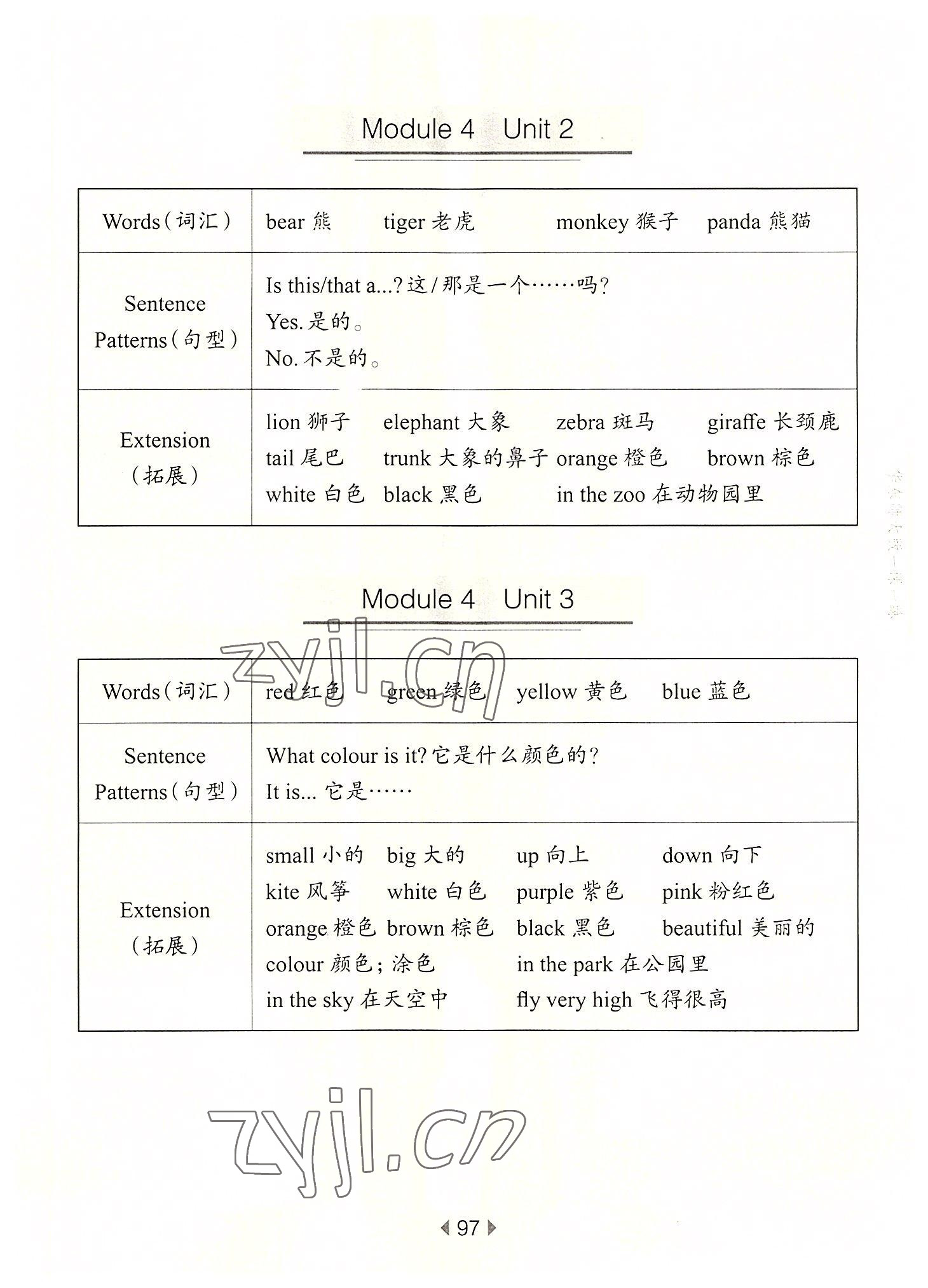 2022年华东师大版一课一练一年级英语上册沪教版54制 参考答案第7页