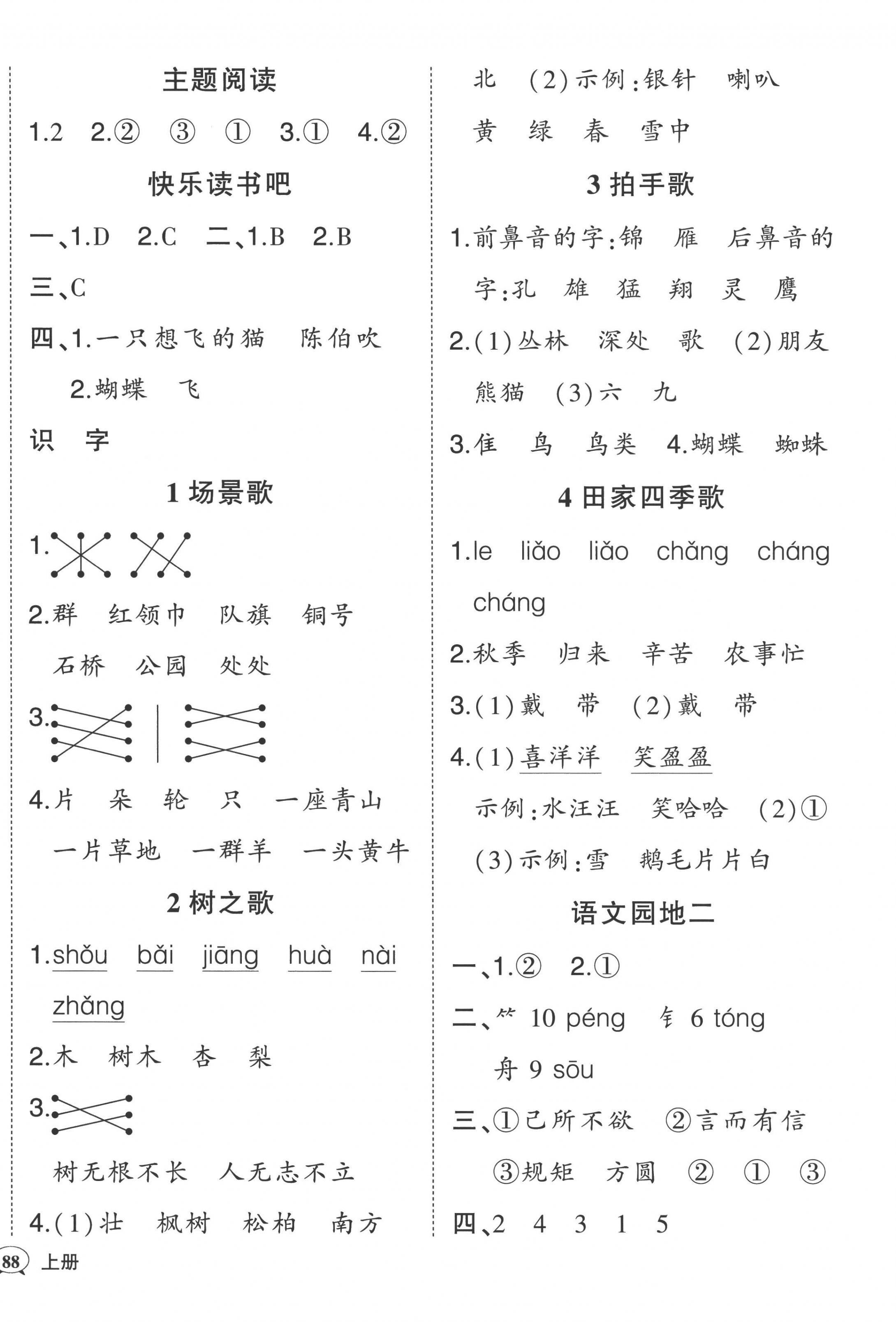 2022年黄冈状元成才路状元作业本二年级语文上册人教版 第2页