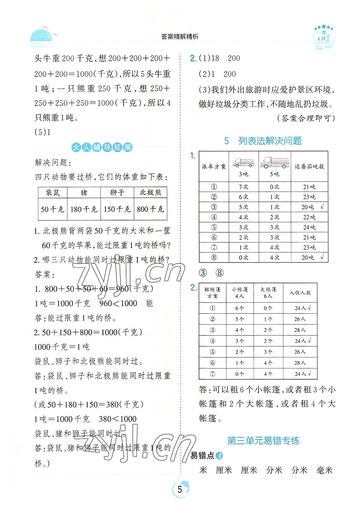 2022年王朝霞德才兼?zhèn)渥鳂I(yè)創(chuàng)新設(shè)計(jì)三年級(jí)數(shù)學(xué)上冊(cè)人教版 第5頁(yè)