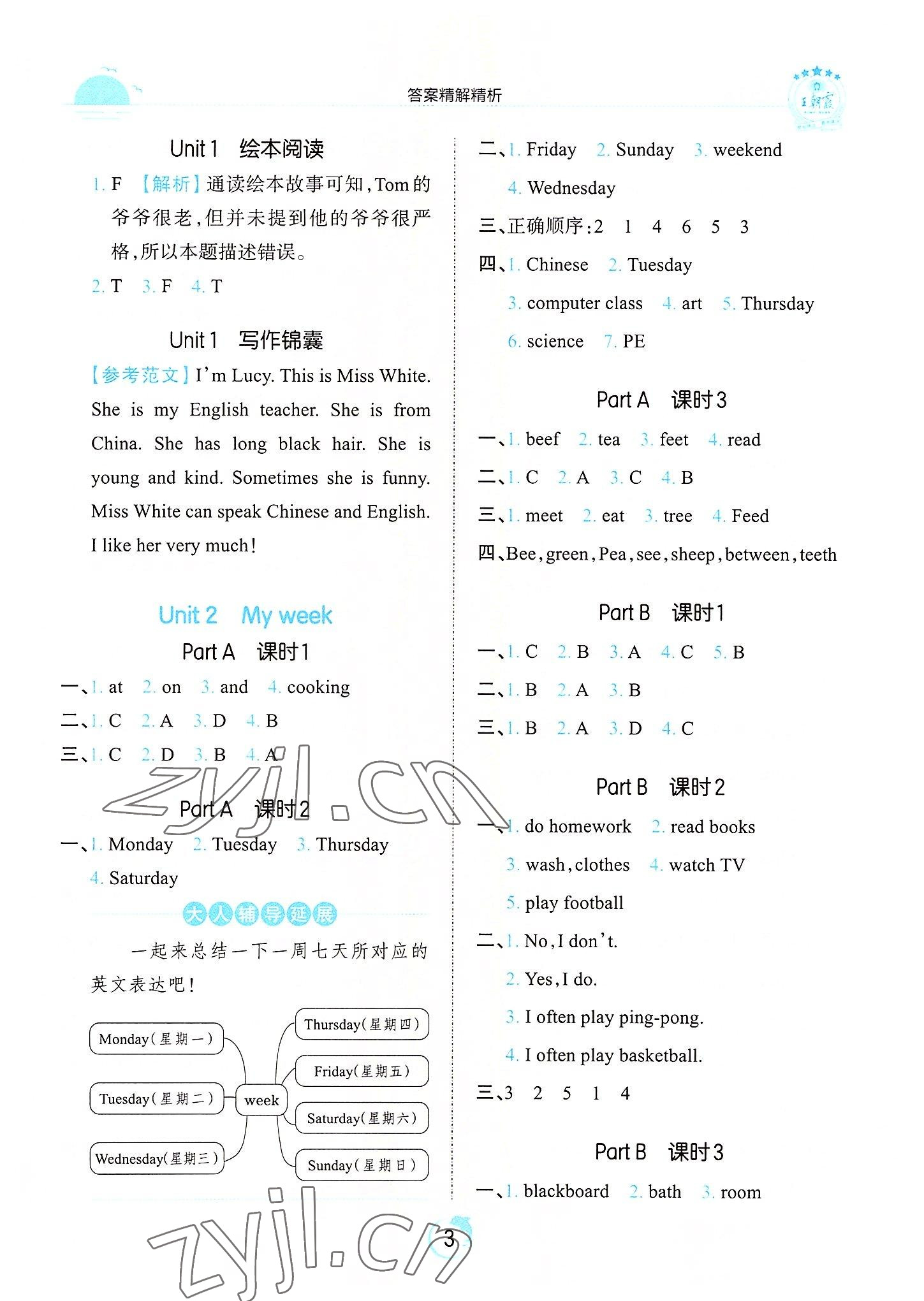 2022年王朝霞德才兼?zhèn)渥鳂I(yè)創(chuàng)新設(shè)計五年級英語上冊人教版 第3頁