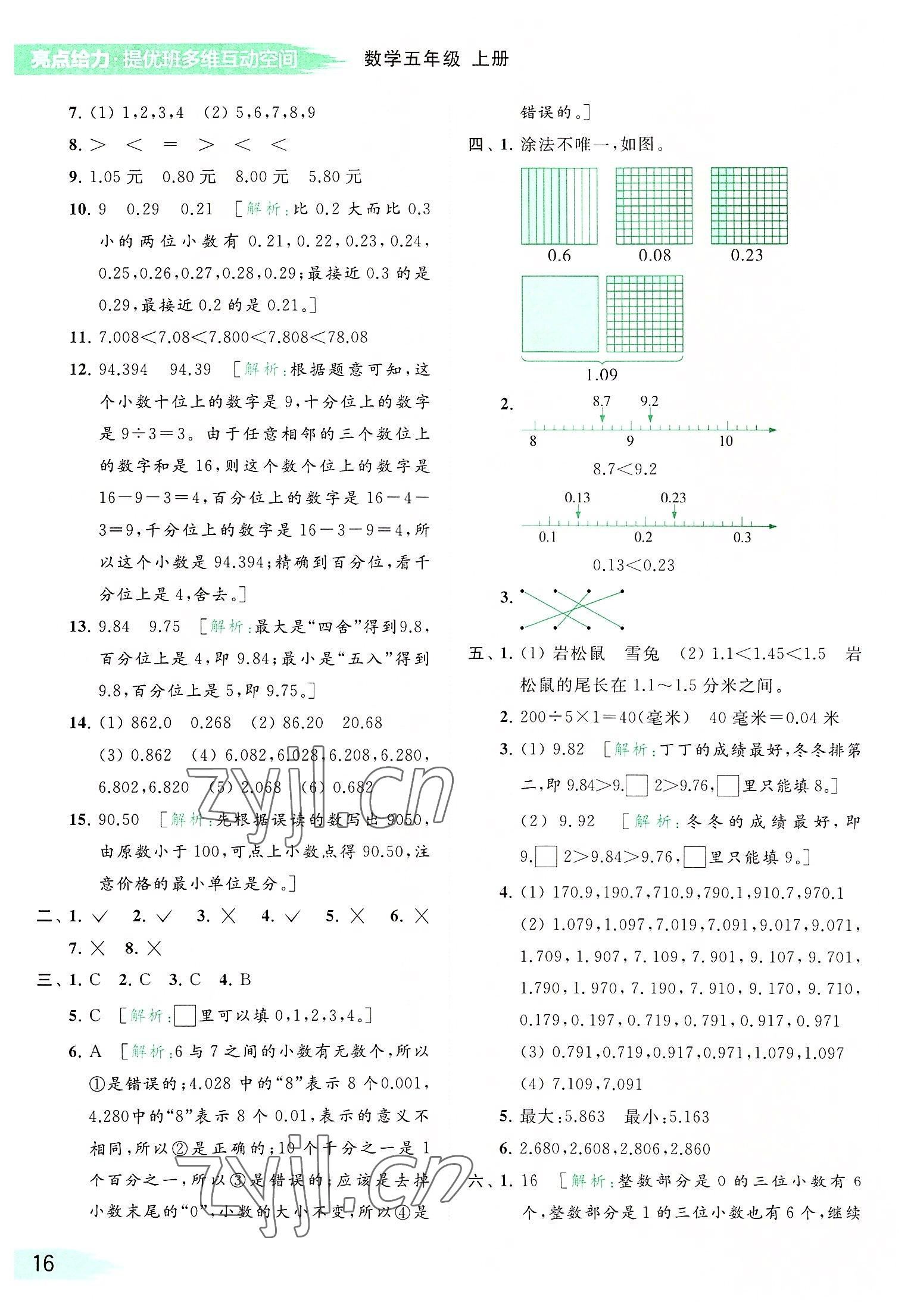 2022年亮點(diǎn)給力提優(yōu)班多維互動(dòng)空間五年級(jí)數(shù)學(xué)上冊(cè)蘇教版 參考答案第16頁(yè)