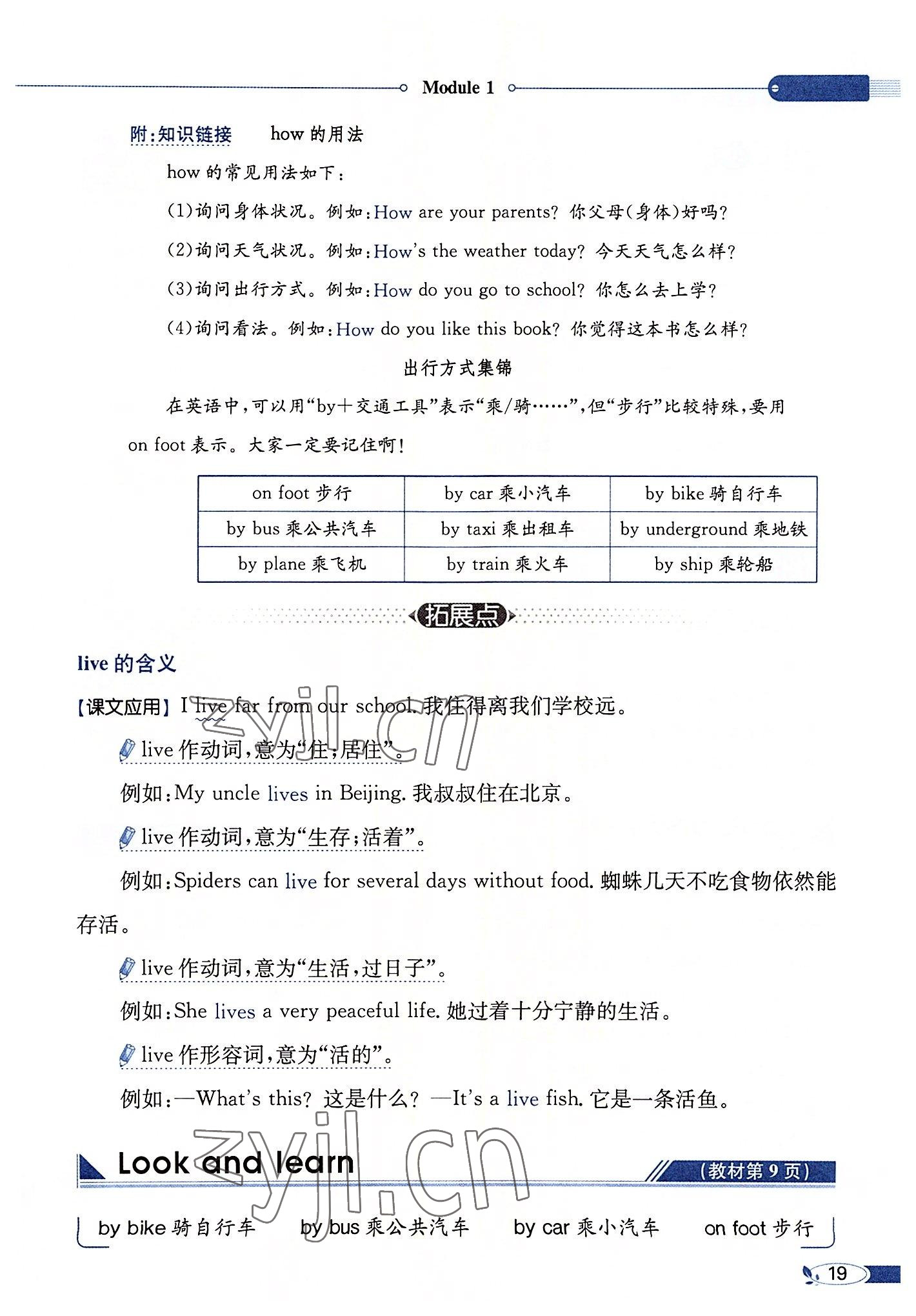 2022年教材課本五年級英語上冊滬教版 參考答案第19頁