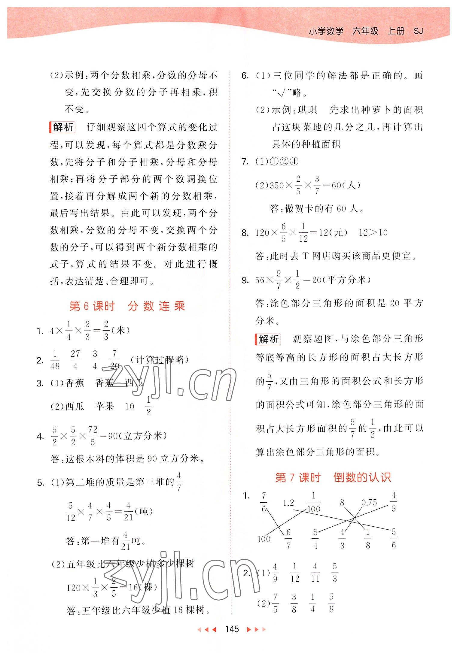 2022年53天天练六年级数学上册苏教版 第13页