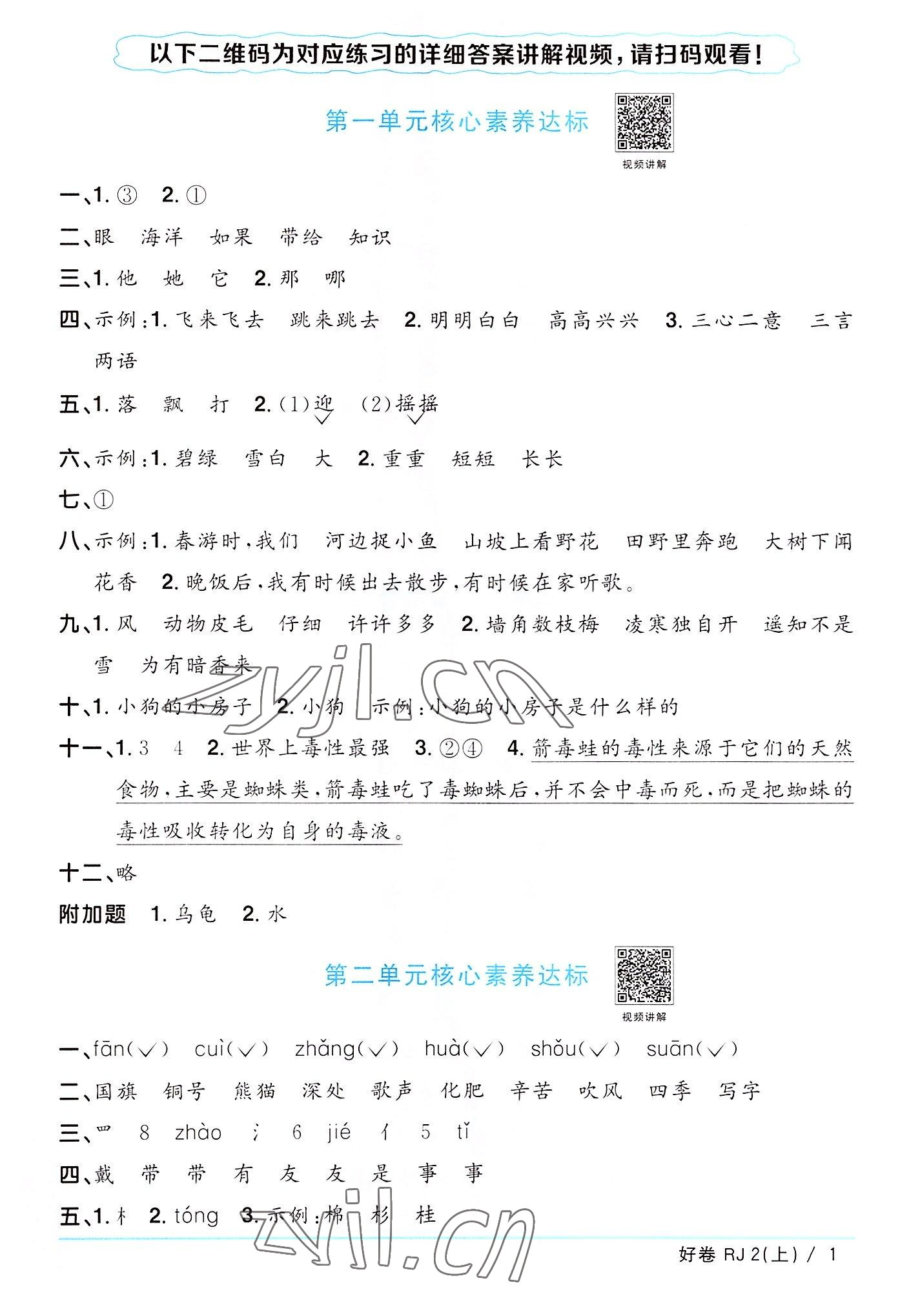 2022年陽(yáng)光同學(xué)一線(xiàn)名師全優(yōu)好卷二年級(jí)語(yǔ)文上冊(cè)人教版廣東專(zhuān)版 第1頁(yè)