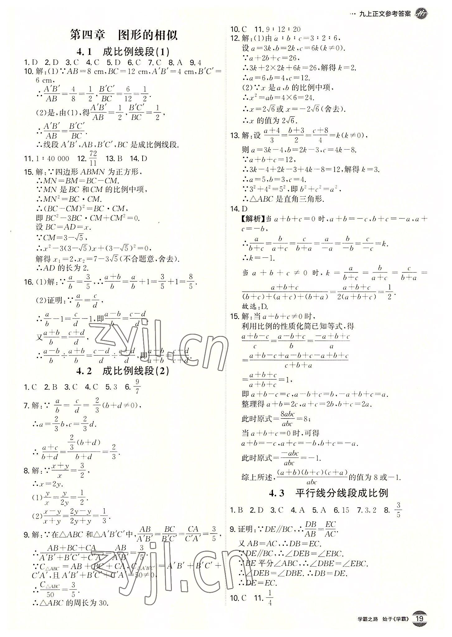 2022年學(xué)霸智慧課堂九年級數(shù)學(xué)全一冊北師大版 第19頁