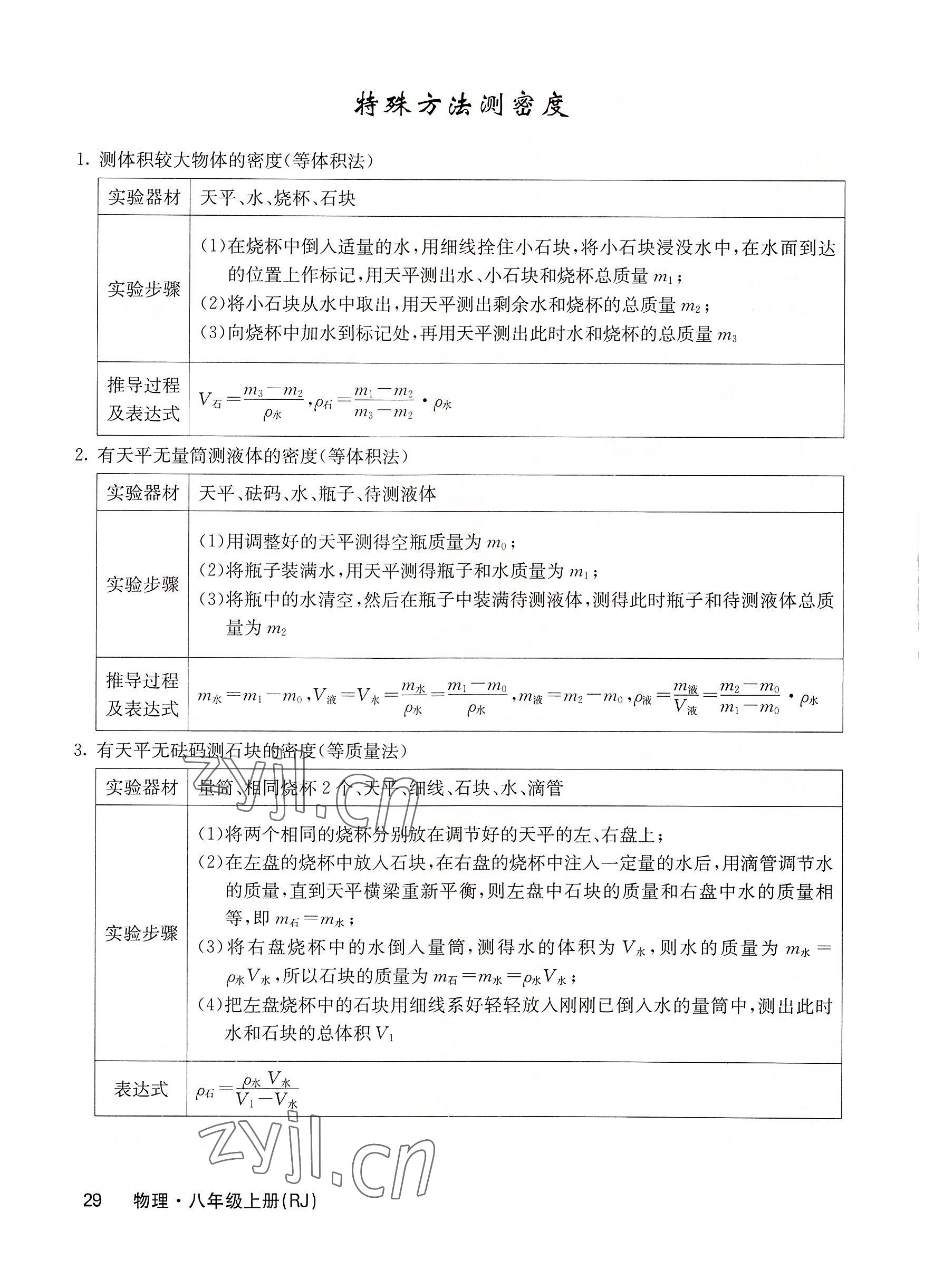 2022年課堂點睛八年級物理上冊人教版 參考答案第61頁