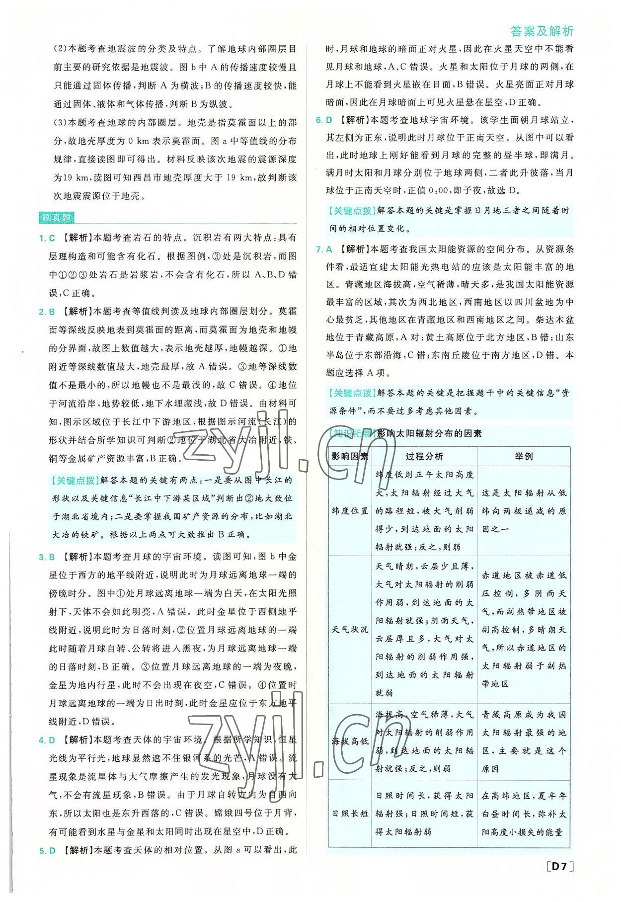 2022年高中必刷題高中地理必修第一冊(cè)湘教版 第7頁(yè)