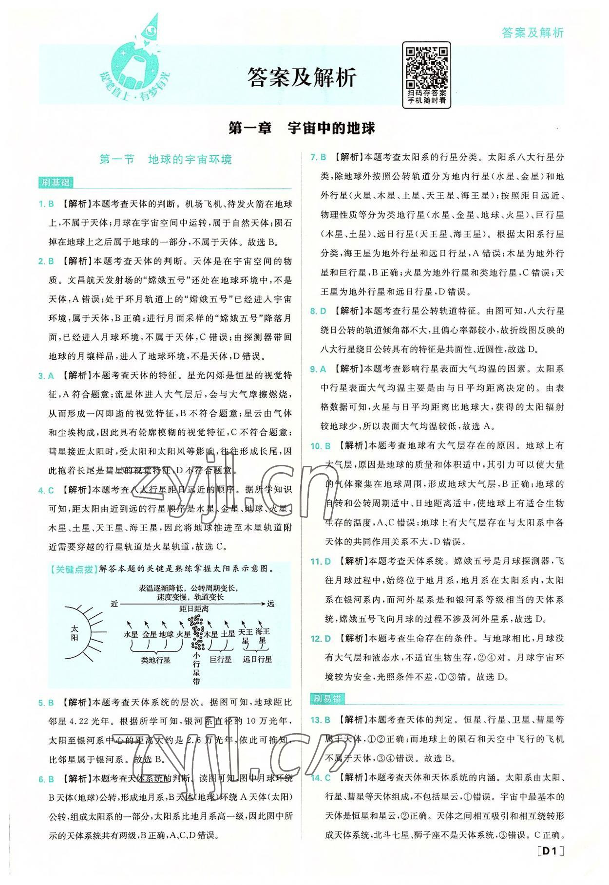 2022年高中必刷題高中地理必修第一冊(cè)湘教版 第1頁(yè)