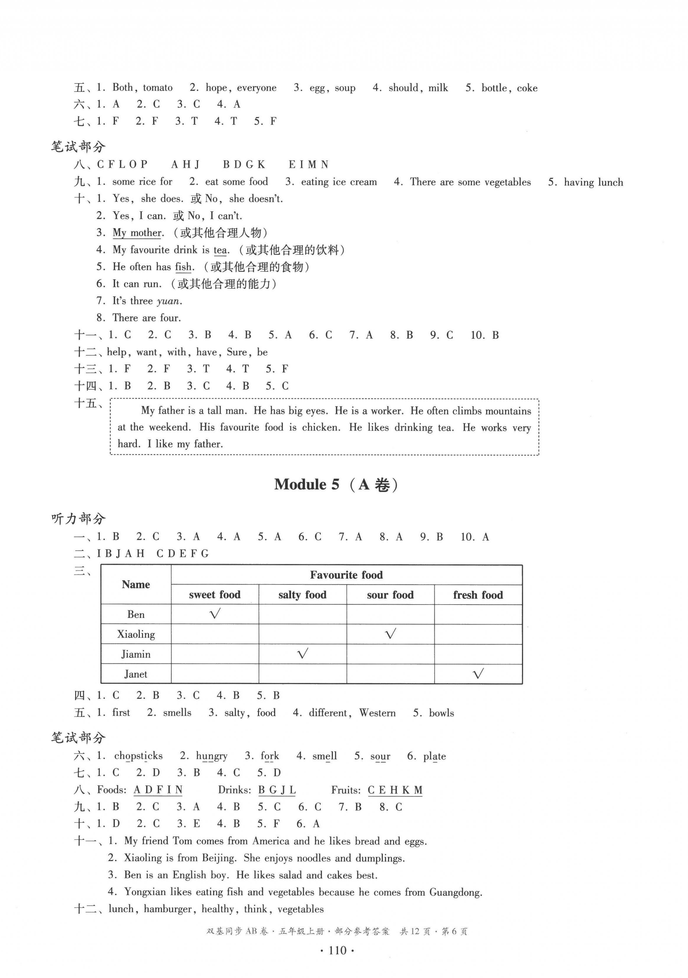 2022年雙基同步AB卷五年級(jí)英語(yǔ)上冊(cè)教科版廣州專版 第6頁(yè)